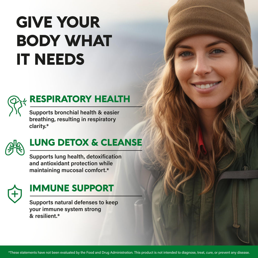 Mullein Lung Detox - Mullein Leaf 10:1 Extract - Marshmallow Root | Echinacea | Oregano | Quercetin | NAC - 15-in-1 Lung Support & Cleanse for Smokers Supplement - for Women & Men - 120 Vegan Capsules