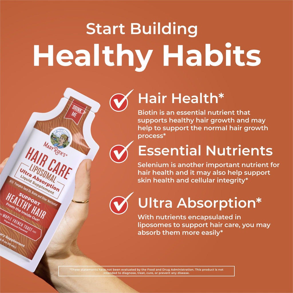 MARYRUTH'S Hair Care Liposomal, Ultra Absorption, Gluten Free, 14 Servings