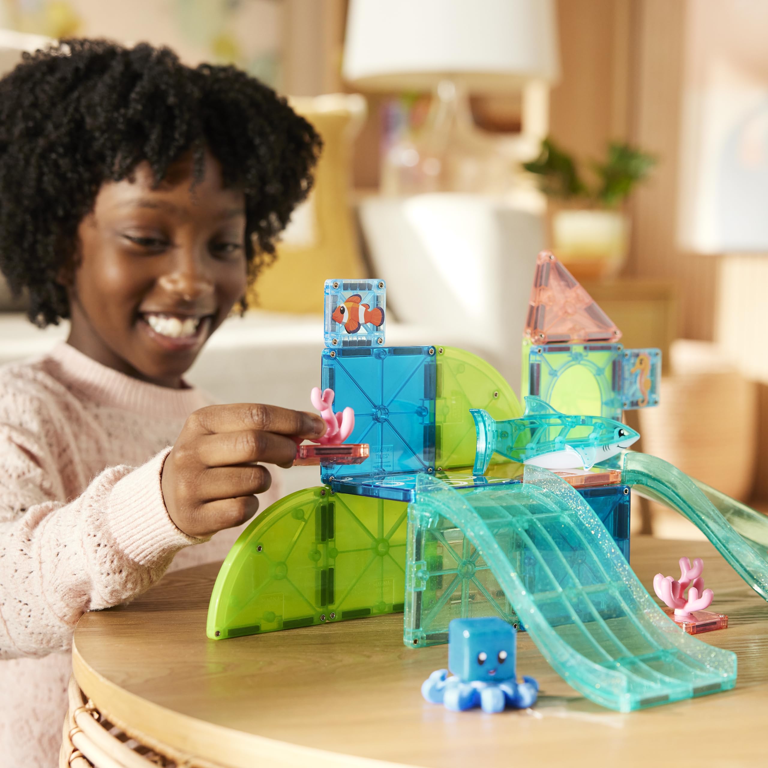 MAGNA-TILES Coral Reef 25-Piece Magnetic Construction Set, The Original Magnetic Building Brand