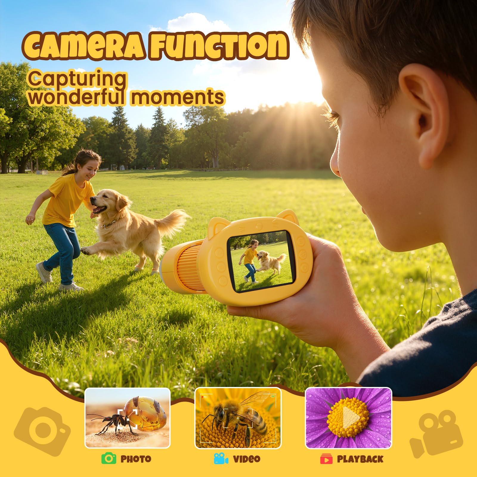 Handheld Digital Mini Microscope for Kids: 1000X 4K 2.4" Microscopes Toys