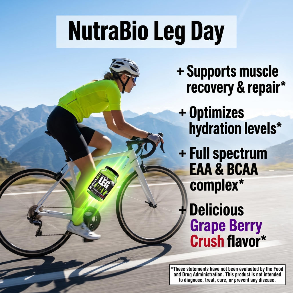 NutraBio Leg Day Intra Workout Powder – Advanced Carb Supplement with Cluster Dextrin & Electrolytes – Carb Powder with EAAs/BCAAs – Cyclic Dextrin for Performance – Grape Berry, 20 Servings