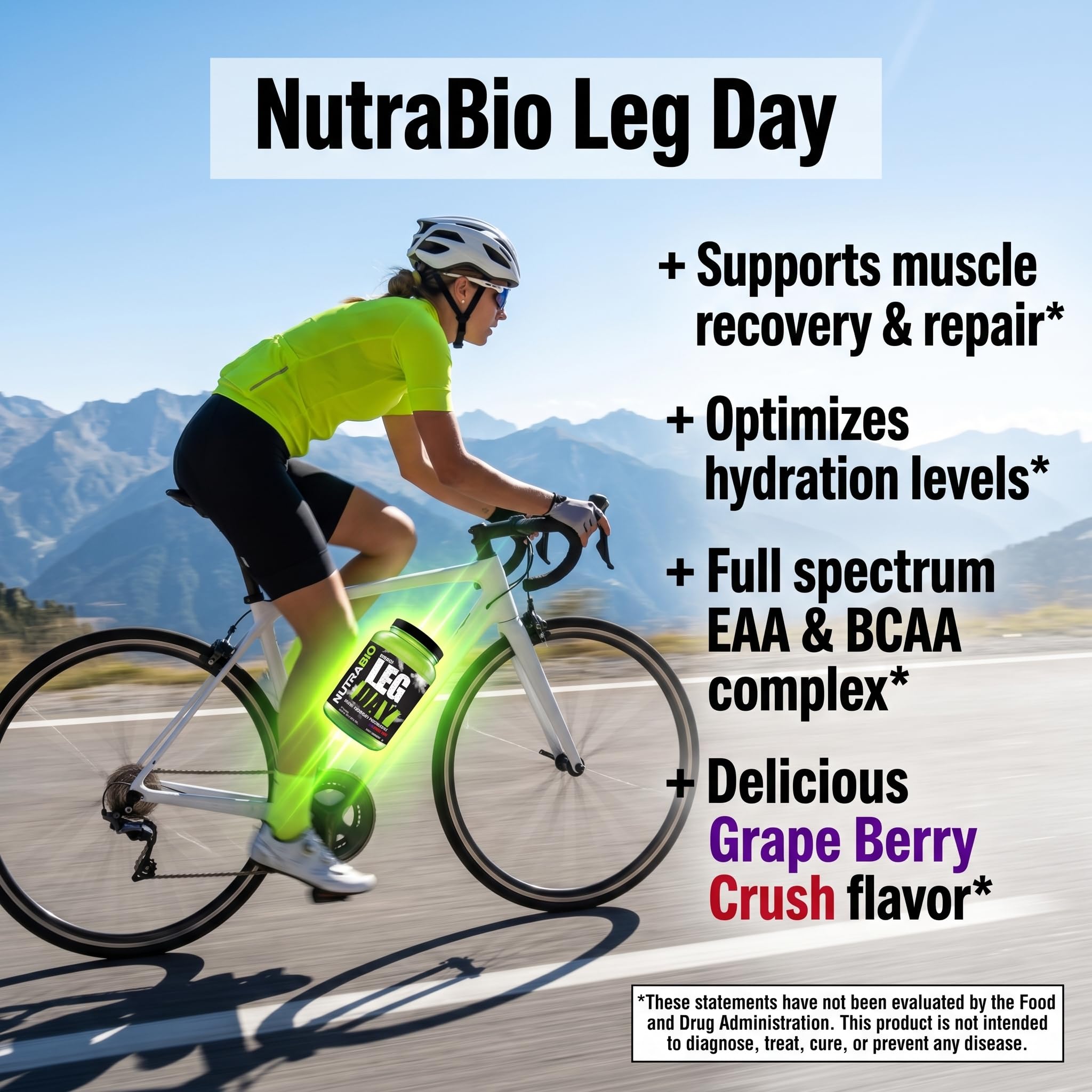 NutraBio Leg Day Intra Workout Powder – Advanced Carb Supplement with Cluster Dextrin & Electrolytes – Carb Powder with EAAs/BCAAs – Cyclic Dextrin for Performance – Grape Berry, 20 Servings