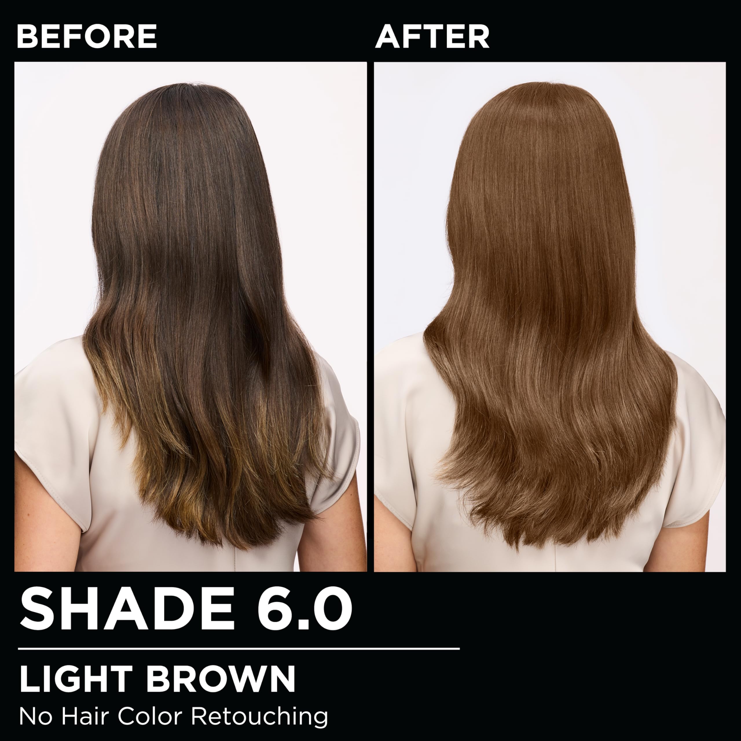 Garnier Olia Hair Color, Ammonia-Free Permanent Hair Dye, Oil-Powered Formula for 100% Gray Coverage and 3x Shinier Hair, Vegan & Cruelty Free, 6.0 Light Brown, 1 Count