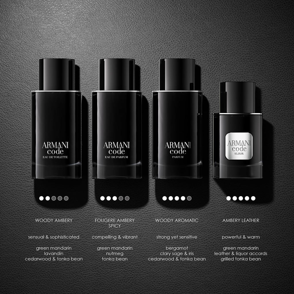 Armani Beauty – Code – Parfum – Cologne for Men – Fresh & Aromatic Men’s Fragrance – Bergamot, Clary Sage, Tonka Bean Notes - 2.5 Fl Oz