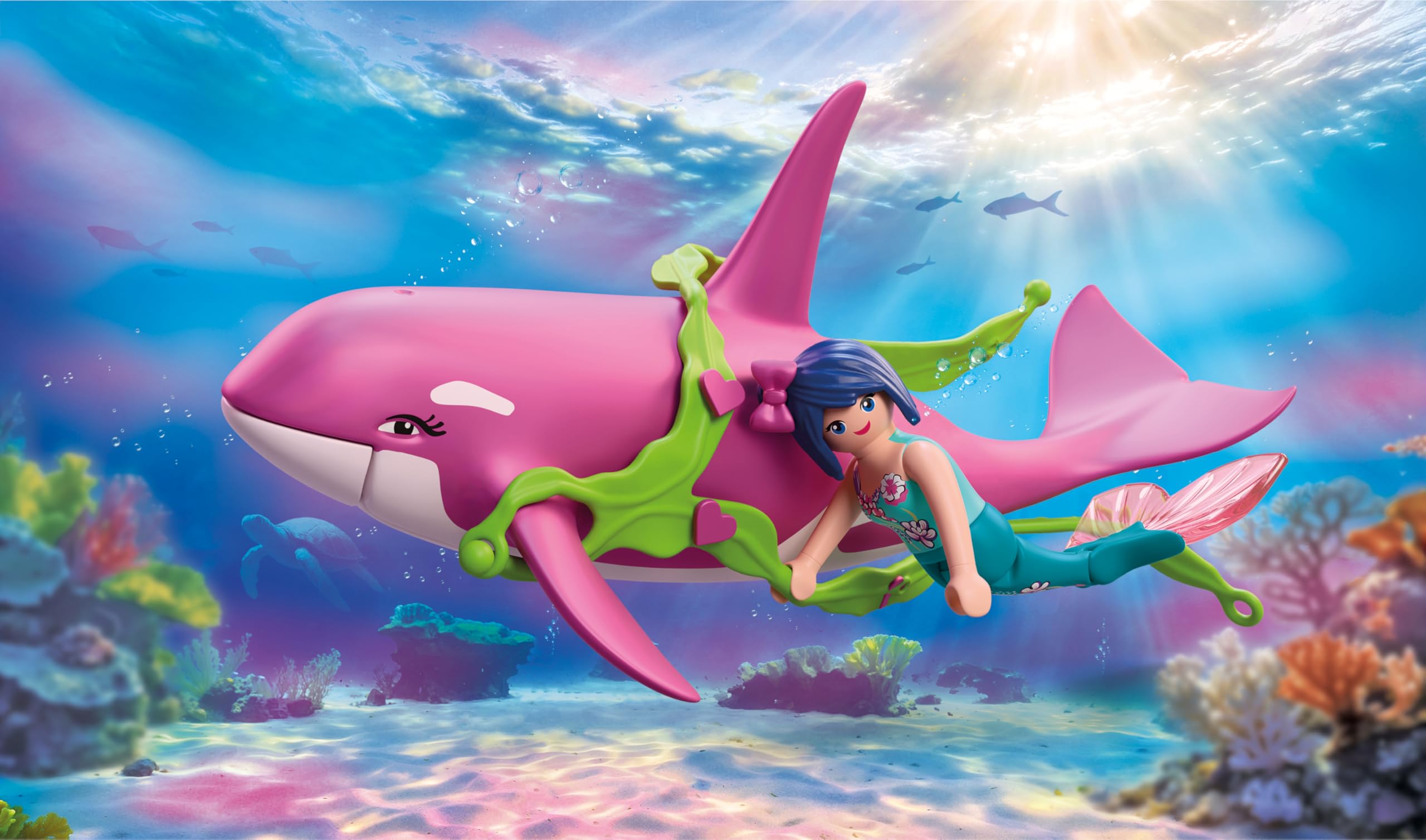 Playmobil | Fantasy & Magic | Orca with Mermaid | Large Orca with Wearable Seaweed Bracelet | Kids’ Toy for Children Aged 4+ | 72106