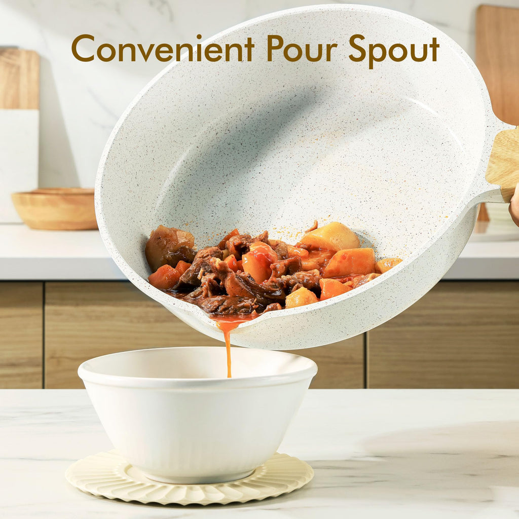 SENSARTE Nonstick Ceramic Cookware Set, 13-pcs Non-toxic Pots and Pans Set