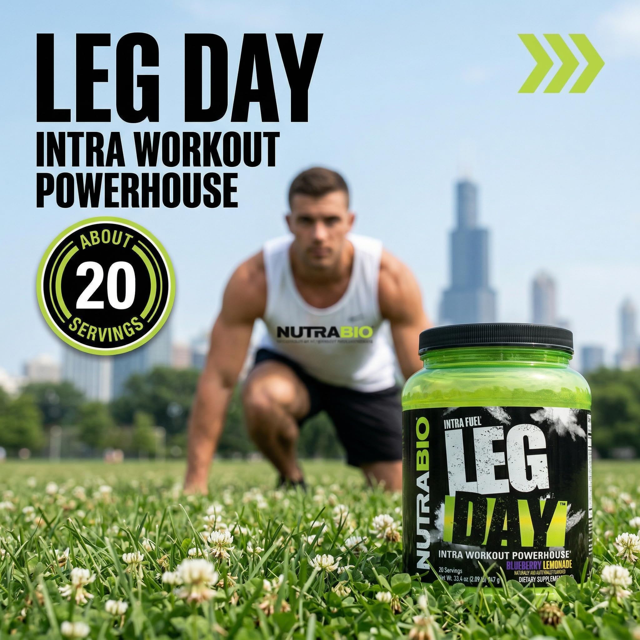 NutraBio Leg Day Intra Workout Powder – Advanced Carb Supplement with Cluster Dextrin & Electrolytes – Carb Powder with EAAs/BCAAs – Cyclic Dextrin for Performance – Blueberry Lemonade, 20 Servings