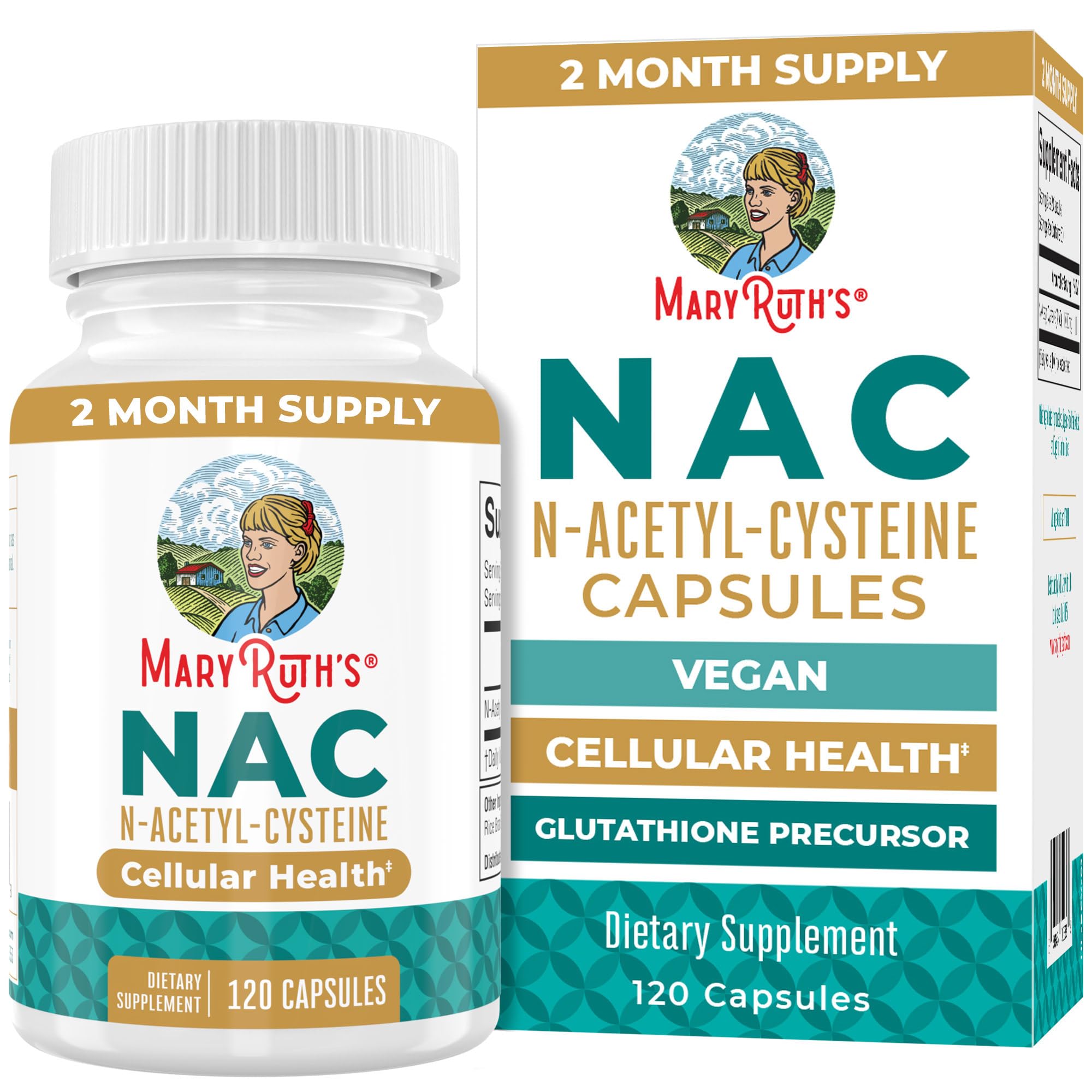 MARYRUTH'S NAC Supplement N-Acetyl Cysteine Capsules, Glutathione Precursor