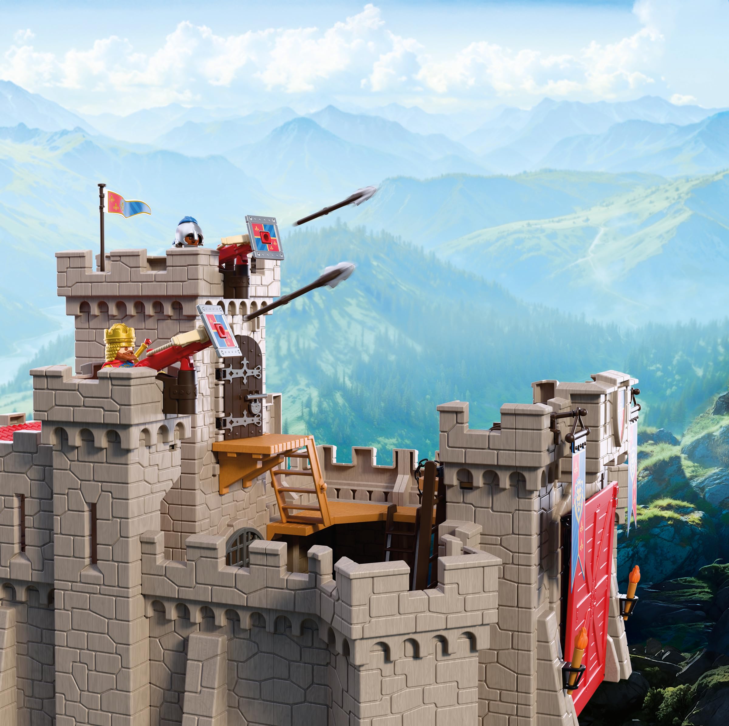 Playmobil | Knights | Large Lion Knights Castle | Castle with Drawbridge, Cannons & Trapdoor | Knights Castle Toy for Children Aged 4+ | 72112