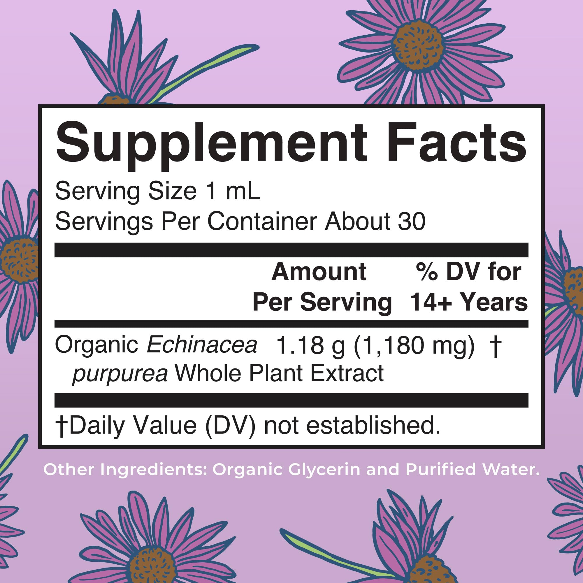 MARYRUTH'S Organic Echinacea Purpurea Liquid, Sugar Free, Non-GMO, 1 Fl Oz