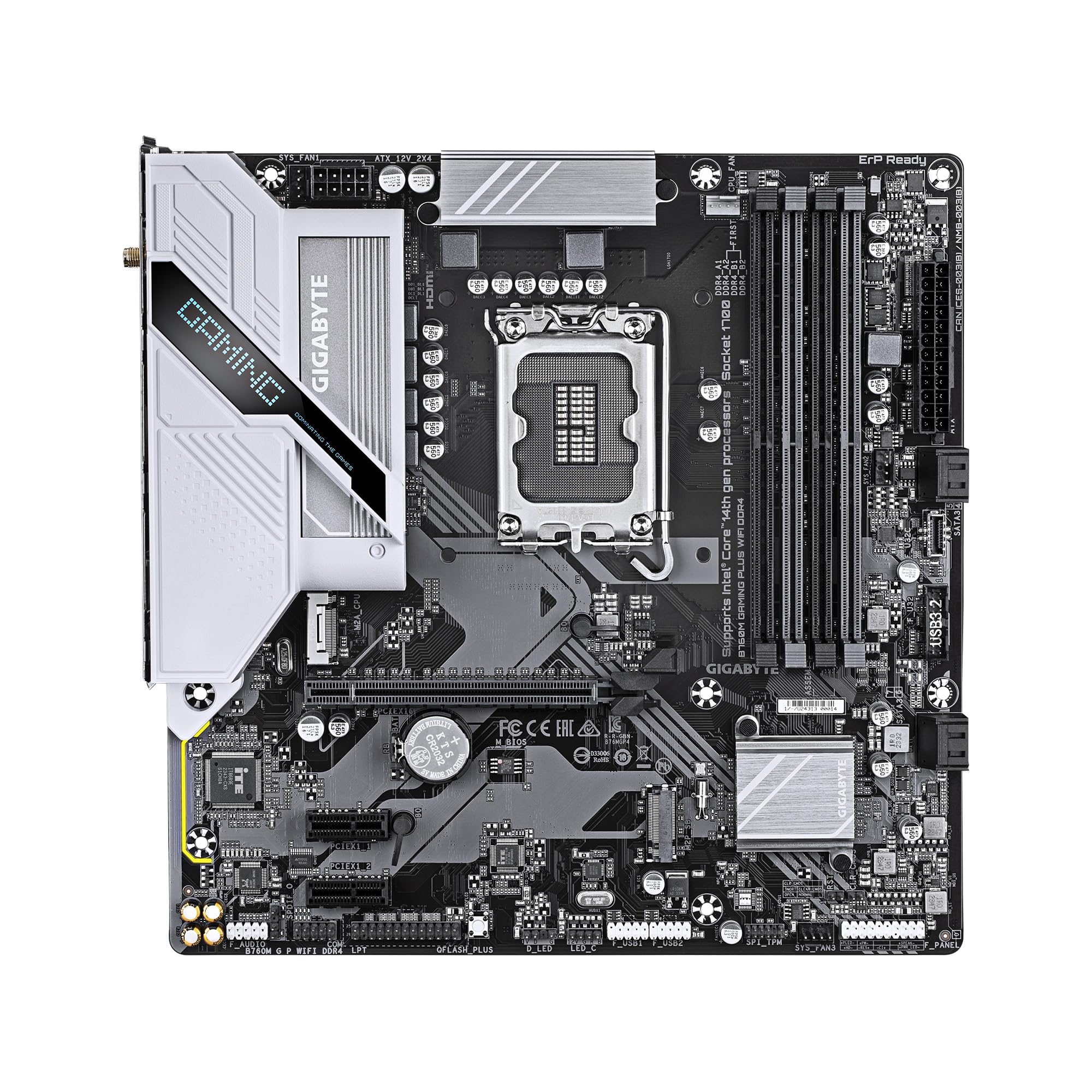 GIGABYTE B760M Gaming Plus WiFi DDR4 LGA 1700 Intel B760 M-ATX Motherboard, 2* M.2, PCIe 4.0, Front USB 3.2 Gen 1 Type-C, 6 GbE LAN, Q-Flash Plus, EZ-Latch
