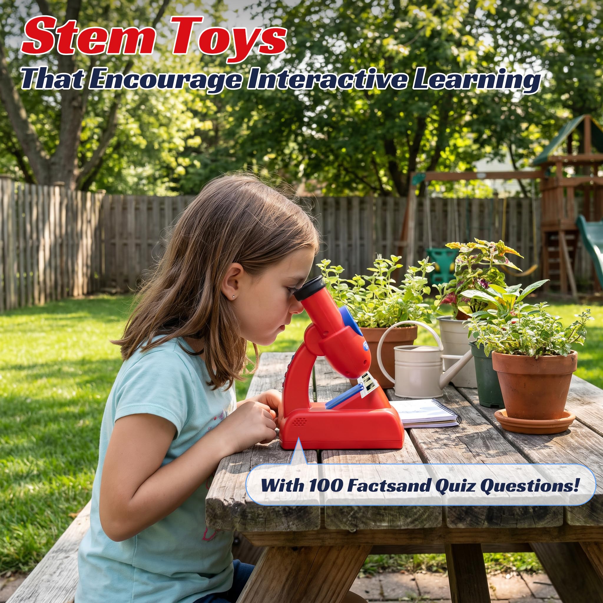 Kids Talking Microscope, Interactive Speaking Microscope with Facts & Quiz