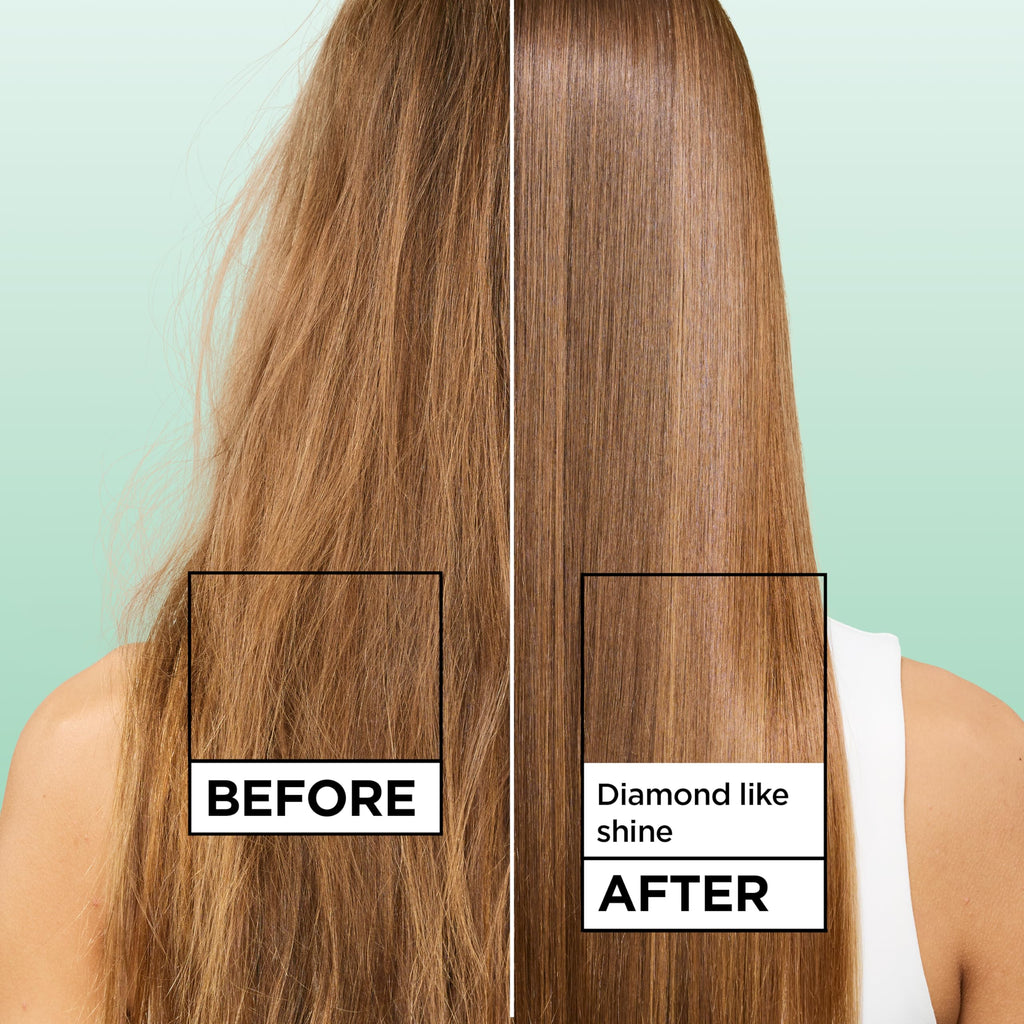 Garnier Fructis Diamond Sleek Hair Shine Spray, Up to 100-Hour Frizz Control, Heat Protectant up to 450°F with Vegan Keratin Smoothing Complex and Argan Oil for Frizzy, Dry, Dull Hair, 4.6 Fl Oz
