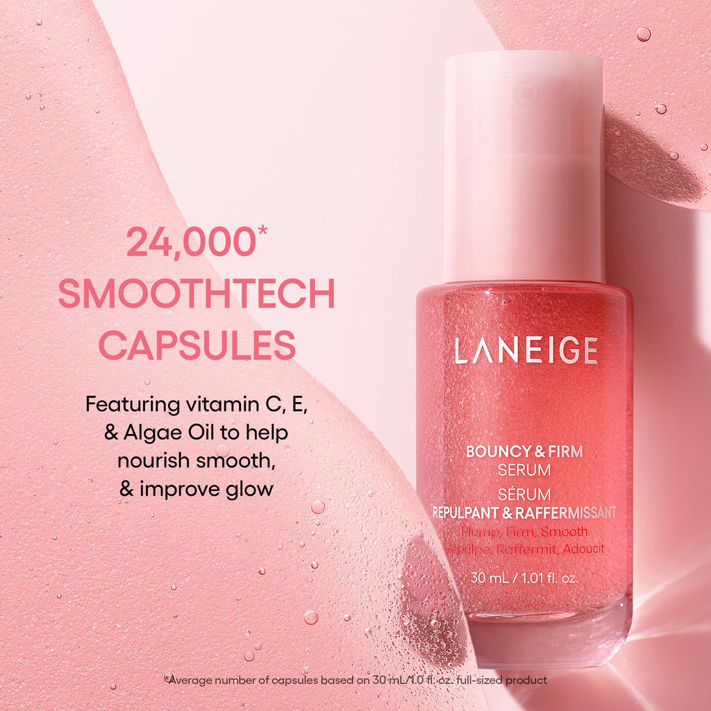 LANEIGE Bouncy & Firm Serum: Korean Slow Anti-Aging Collagen Complex Face Serum with Peptides for Hydrating, Plumping & Firming| Korean Skin Care