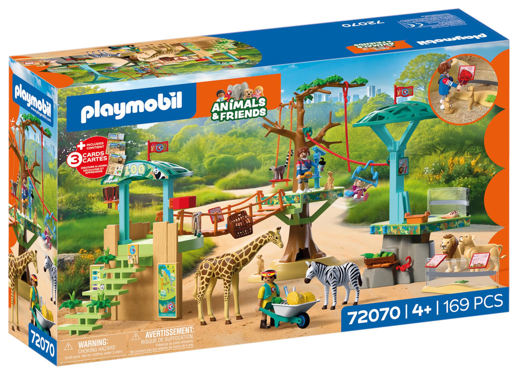 Playmobil | Animals & Friends | Zoo Wilderness Climbing Park | 3 Platforms with Cable car and Suspension Bridge | Children's Toy for Ages 4 and up | 72070