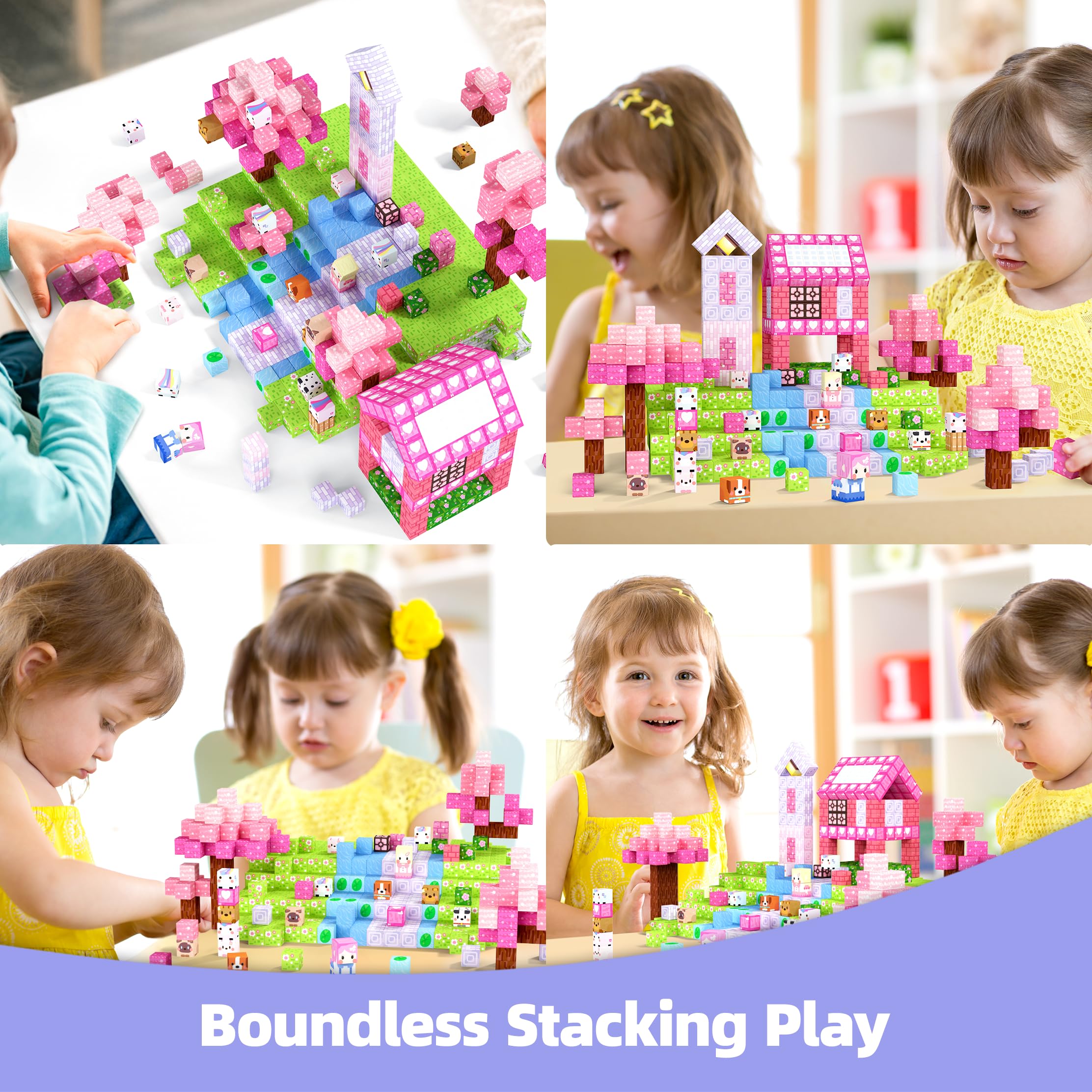 GobiDex 100PCS Magnetic Blocks Kid Building Toys for 3+ Years Old Girls