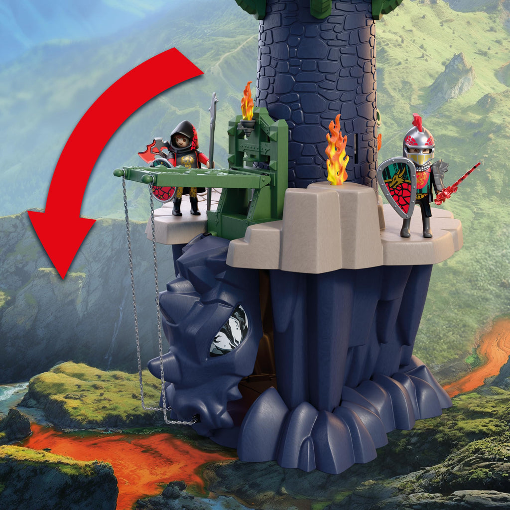 Playmobil | Knights | Dragon Knights Tower | Tower with Dragon, Drawbridge & Dragon’s Head Cave | Knights Castle Toy for Children Aged 4+ | 72113