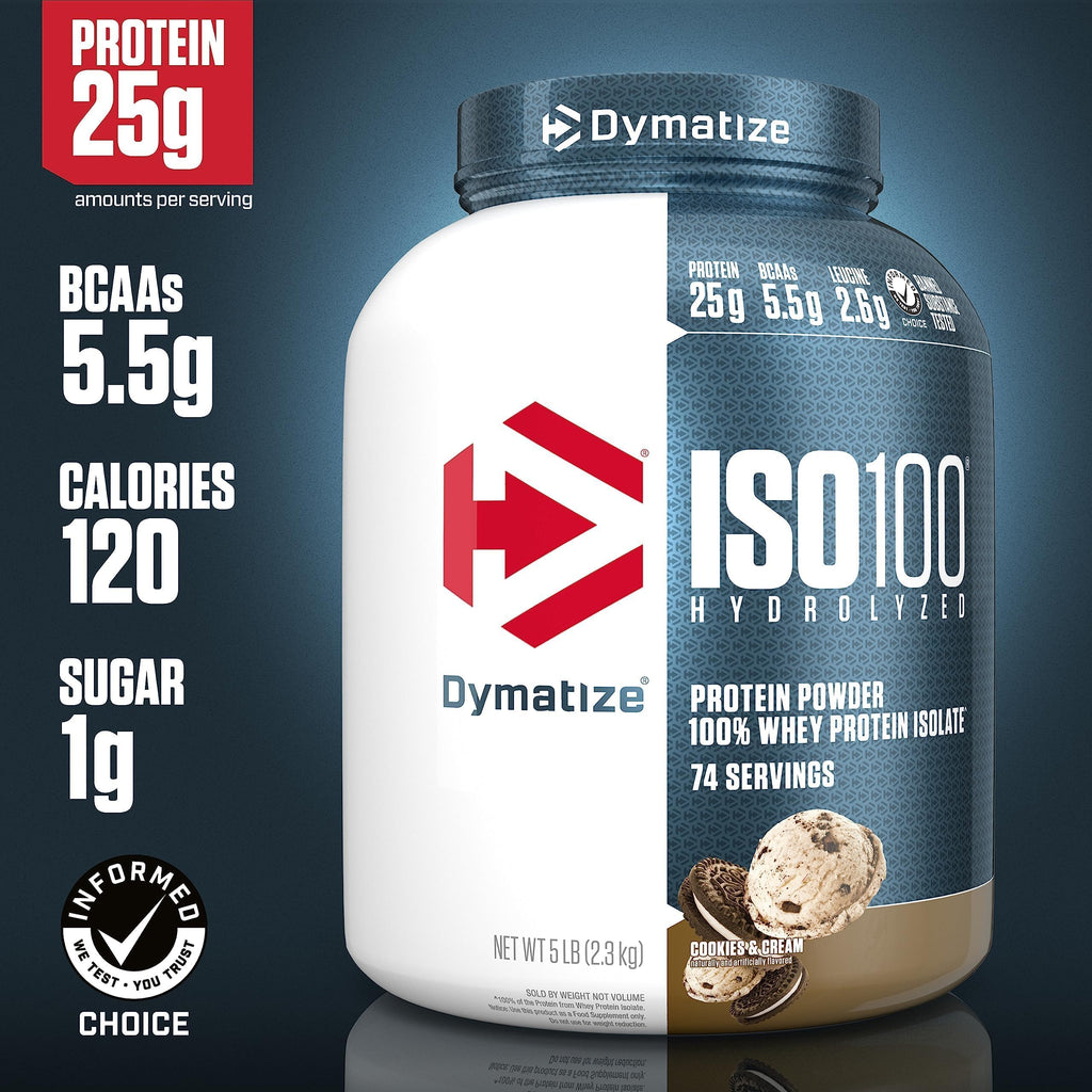 Dymatize ISO100 Hydrolyzed Protein Powder, 100% Whey Isolate Protein, 25g of Protein & ISO100 Hydrolyzed Protein Powder, 100% Whey Isolate, Dunkin' Glazed Donut Flavor