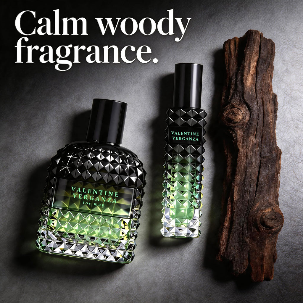 A CENTER Valentine Verganza Men's Cologne Gift Set 2pcs/100ml&30ml Eau de Parfum Bergamot Coffee&Vetiver Fragrance Cologne Gift Combo for Him