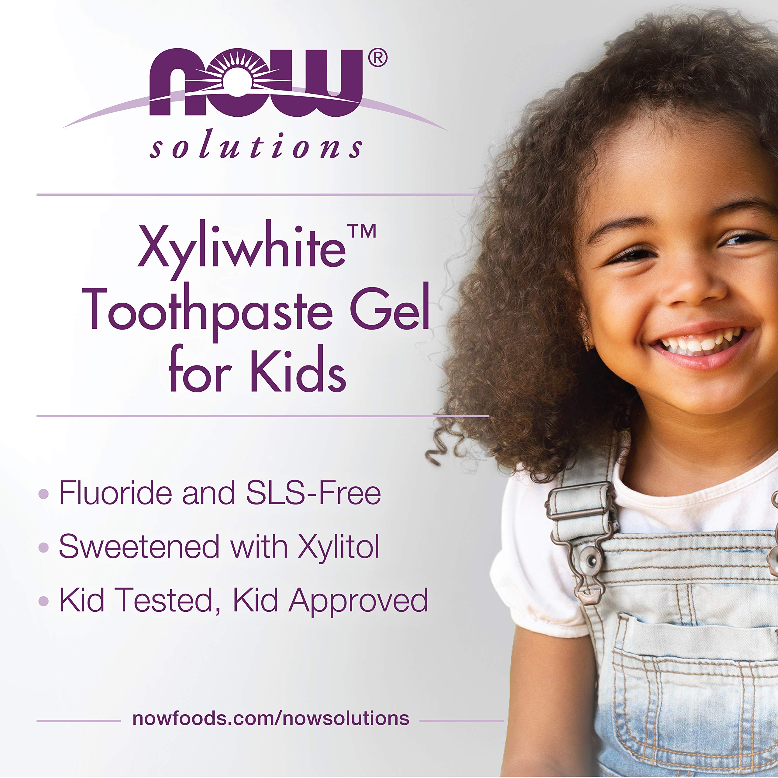 NOW Foods Solutions, Xyliwhite™ Toothpaste Gel for Kids, Bubblegum Splash Flavor, Kid Approved! 3-Ounce, packaging may vary