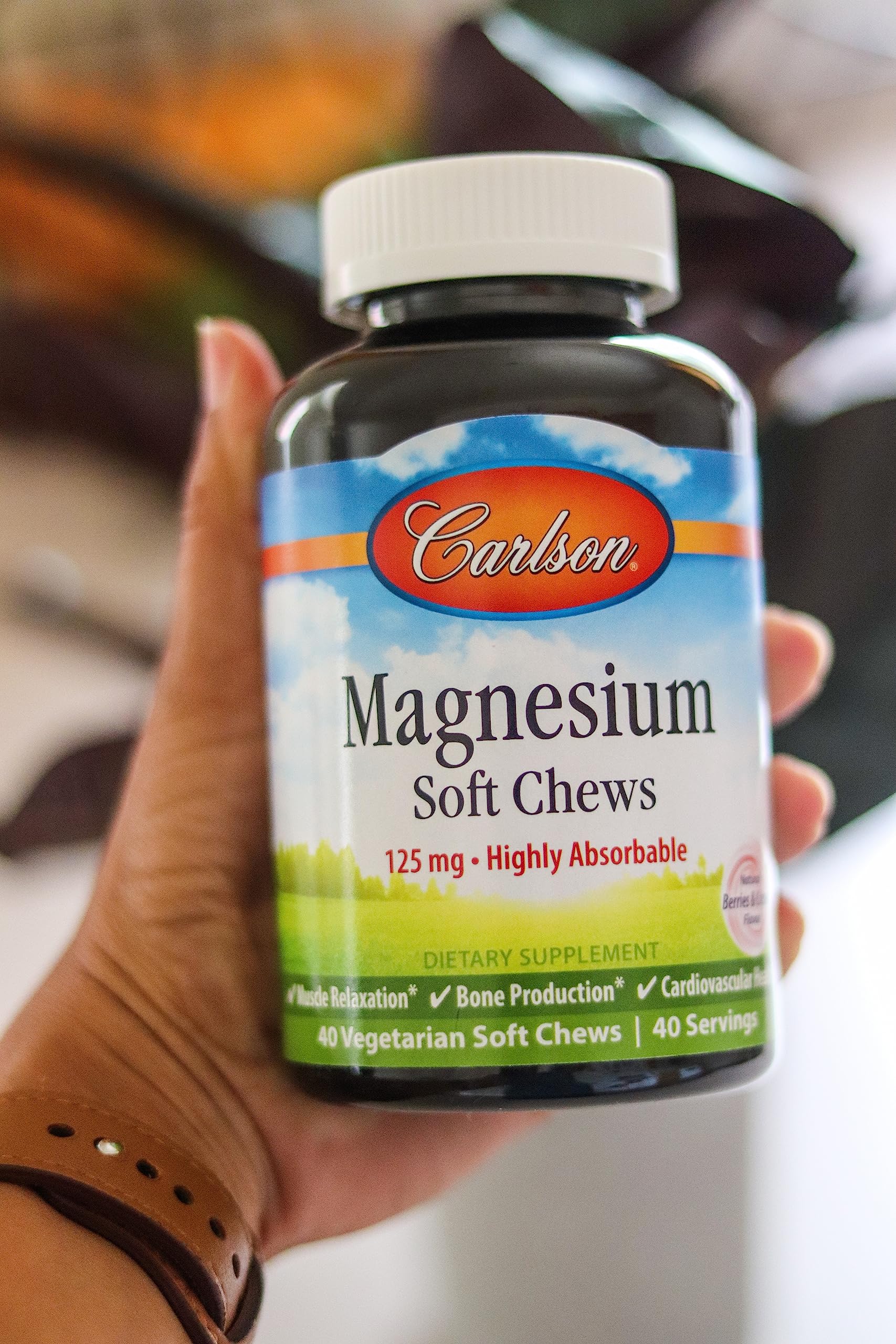 Carlson Magnesium Soft Chews, 125 mg, 40 Vegetarian Soft Chews
