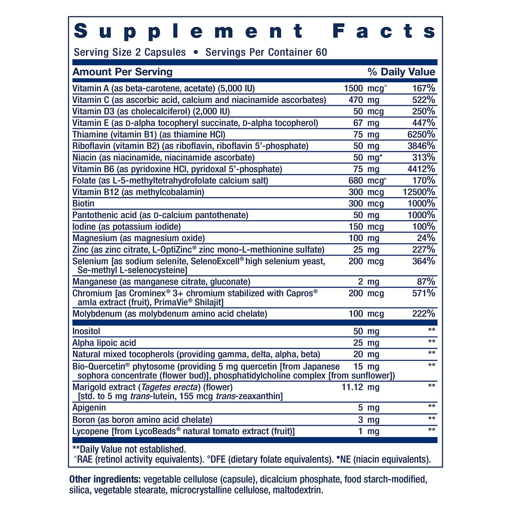 Life Extension Two-Per-Day Multivitamin, Vitamins B, C, D, zinc, Packed with Over 25 Vitamins, Minerals & extracts, Two-Month Supply, Non-GMO, Gluten-Free, 240 Capsules