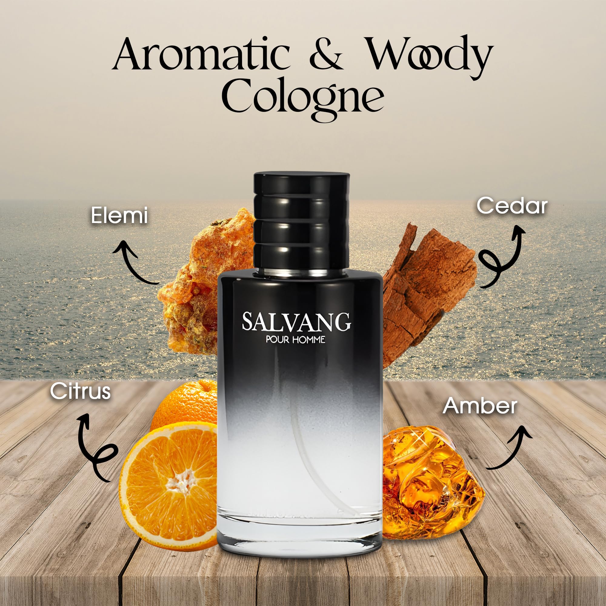 A CENTER Men's Cologne Gift Set 4 x 3.4 FL oz|Luxury perfume with Premium Presentation Box|Perfect Valentine's Day Gift Him|Long Lasting Fragrance(ValiantMen&VintageHero&1Billion&Salvang)
