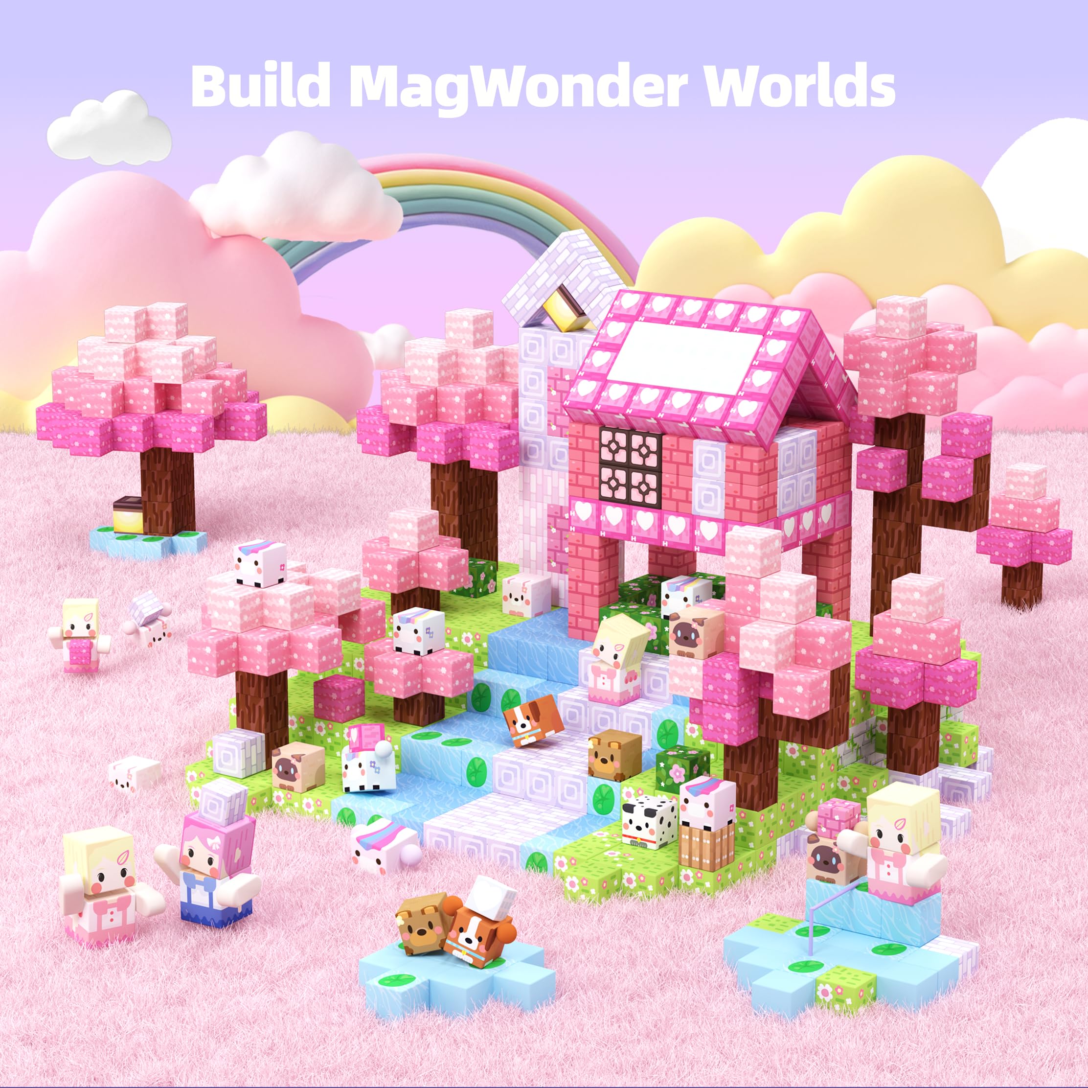 GobiDex 100PCS Magnetic Blocks Kid Building Toys for 3+ Years Old Girls