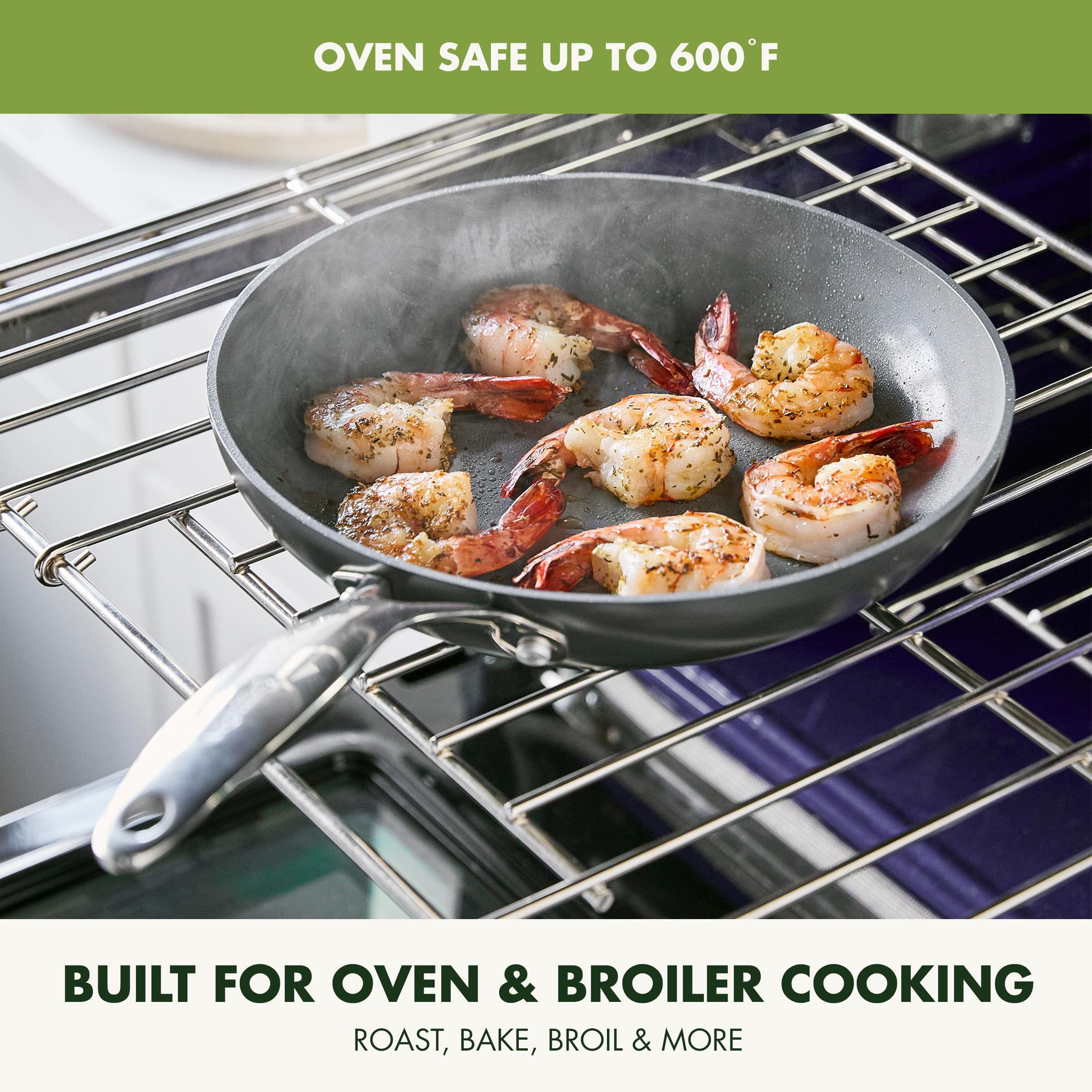 GreenPan Valencia Pro 3 Piece (8", 9.5" & 11") Ceramic Nonstick Skillet Set