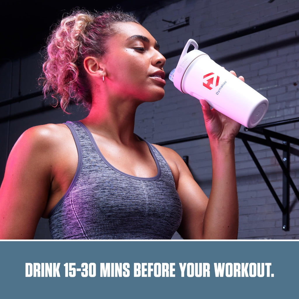 Dymatize Energyze Pre Workout Powder for Men and Women, Lemon Lime Flavor, 150mg Caffeine, 5g BCAAs, Performance Blend of L-Theanine, L-Tyrosine, L-Citrulline, No Sugar, 30 Servings