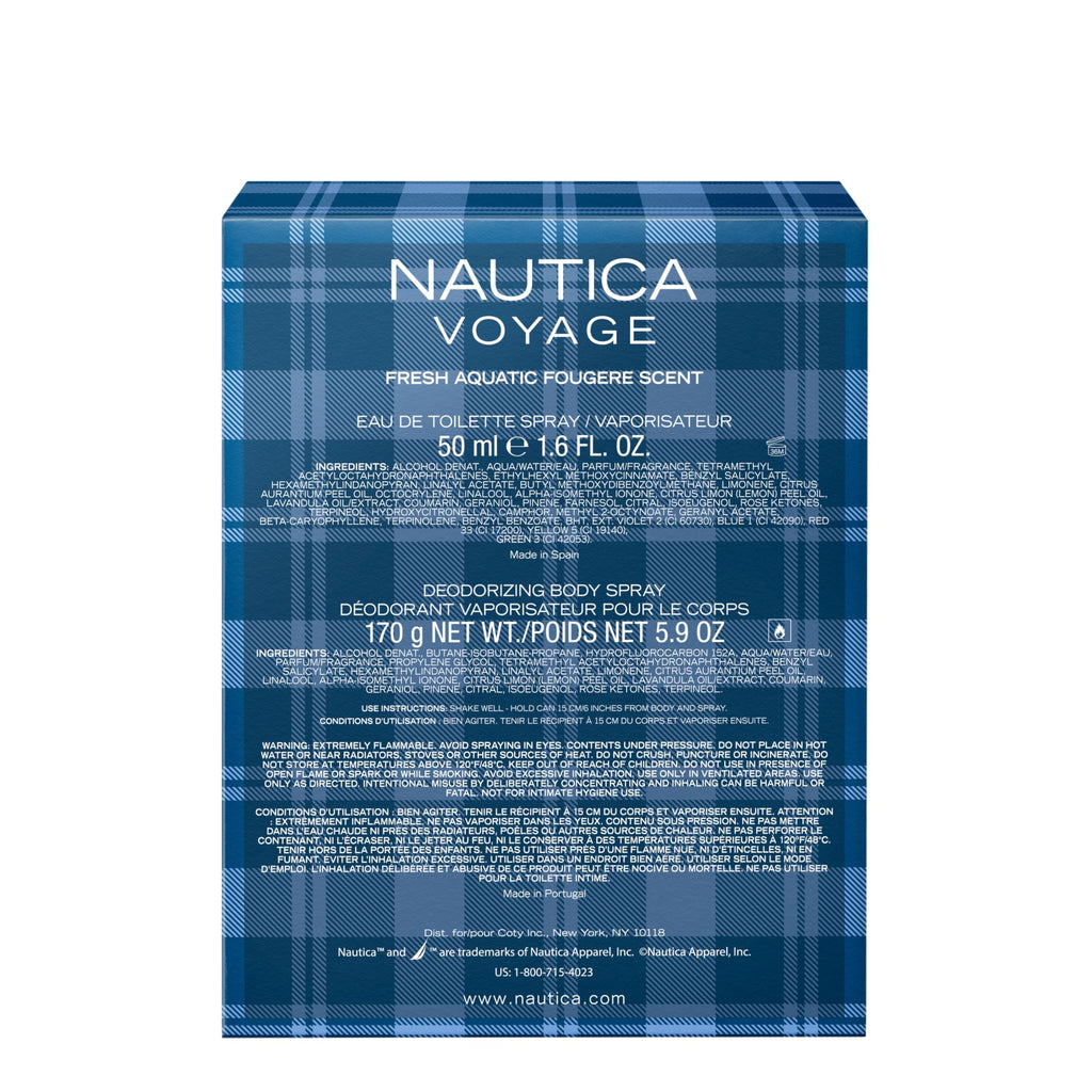 Nautica Midnight Voyage Giftset, 1.6oz EDT + 0.33 fl oz Pen Spray, Notes of Pink Pepper, Amber, and Mint, Men's Fragrance, Long Lasting, Everyday Fragrance, Travel Size
