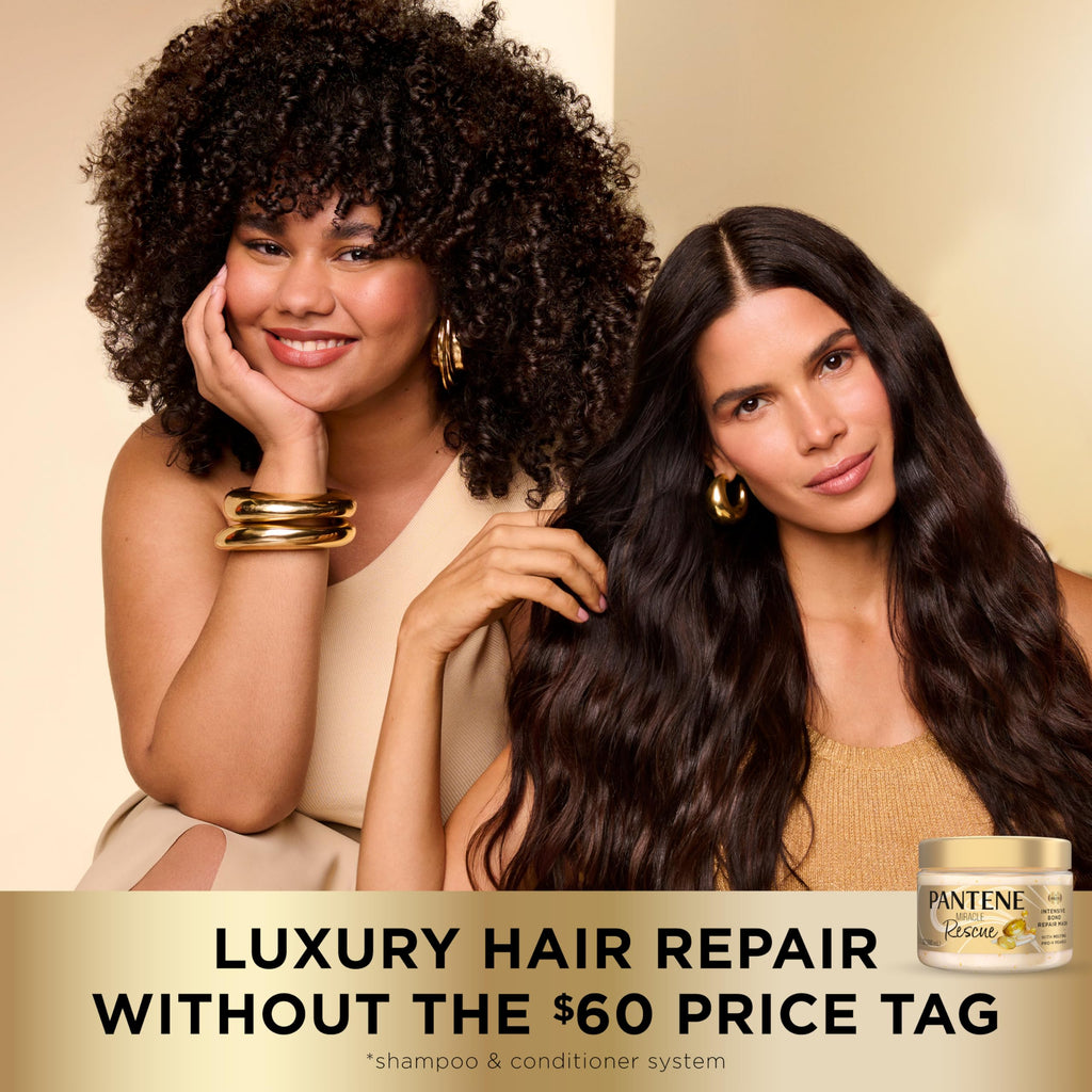 Pantene Miracle Rescue Hair Mask, Intensive Bond Repair with Melting Pro-V Pearls, Melts Away Damage, Builds Bonds, Strengthens Against Damage, Deep Conditioning for Dry Damaged Hair, 10.1 fl oz