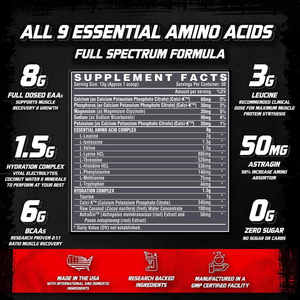 Nutrex Research EAA Hydration Maui Twist Aminos & Creatine Monohydrate Powder