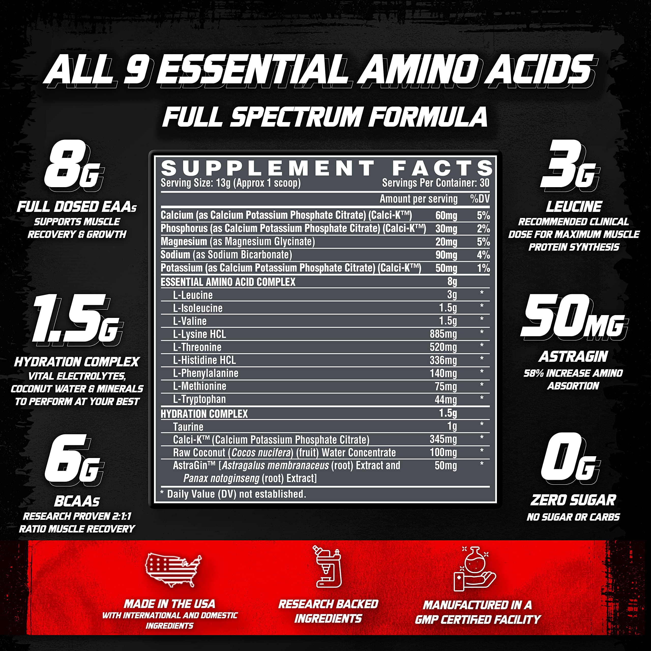 Nutrex Research EAA Hydration Fruit Punch & Creatine Monohydrate Powder