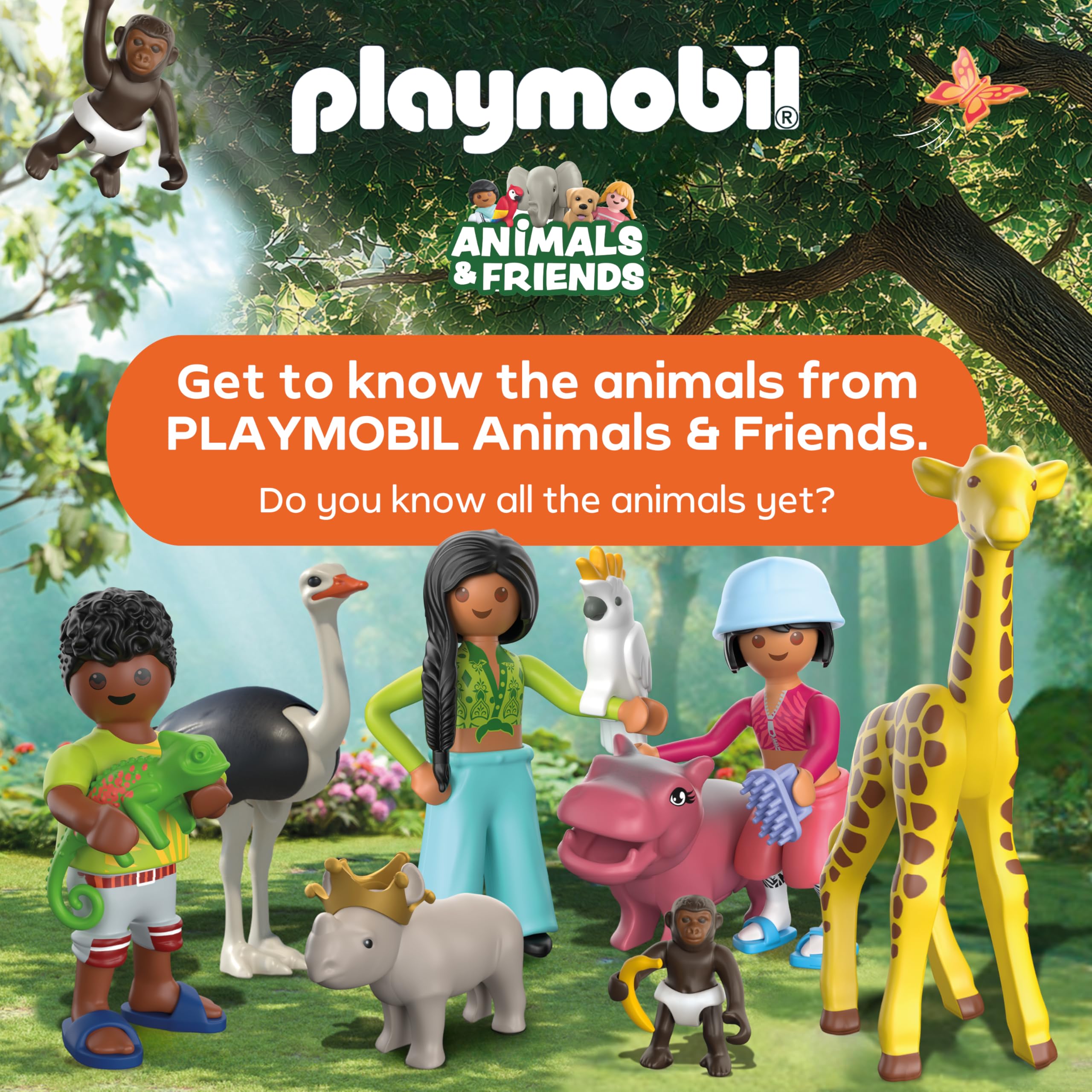 Playmobil | Animals & Friends | Zoo Wilderness Climbing Park | 3 Platforms with Cable car and Suspension Bridge | Children's Toy for Ages 4 and up | 72070