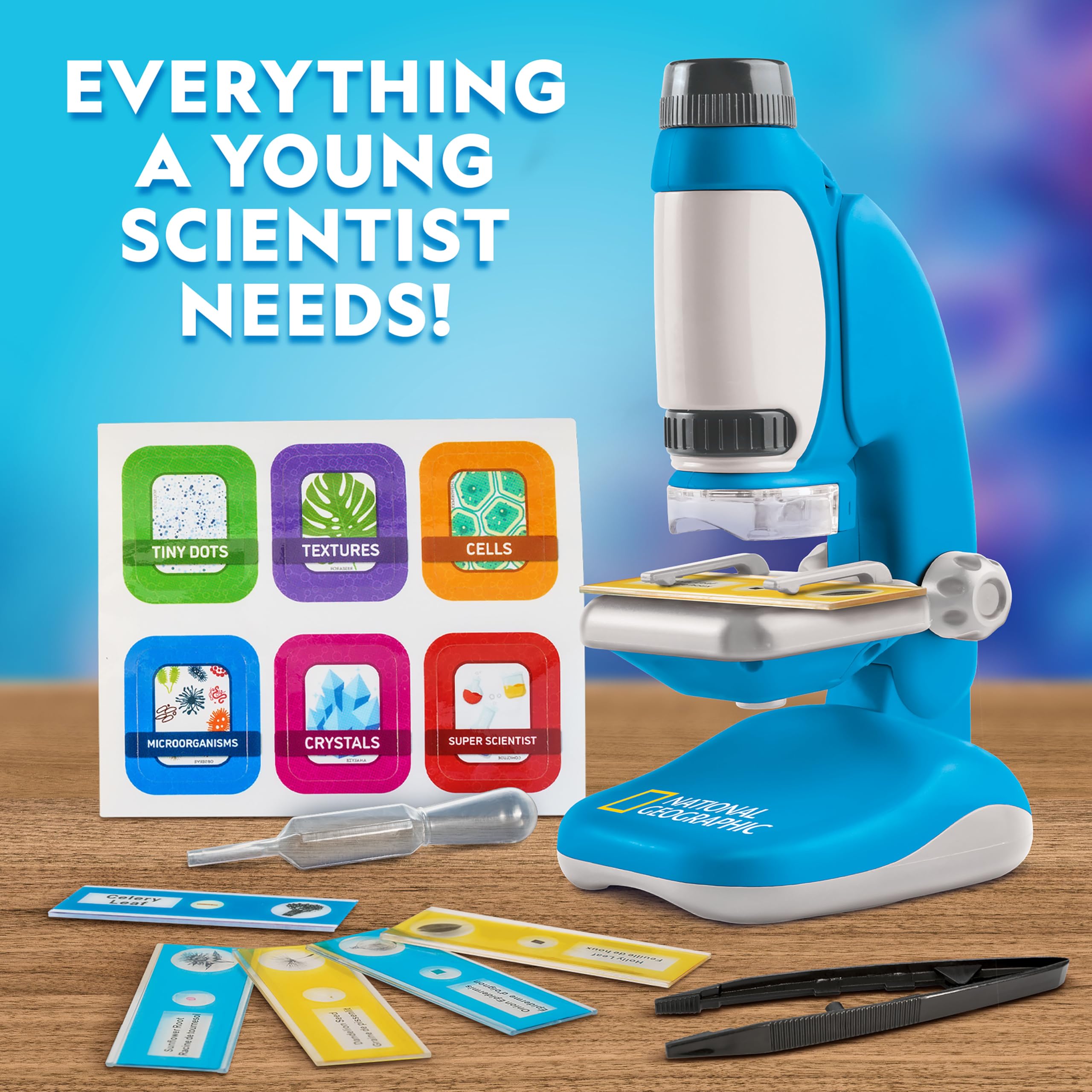 National Geographic Junior Microscope Science Kit with 250x Magnification