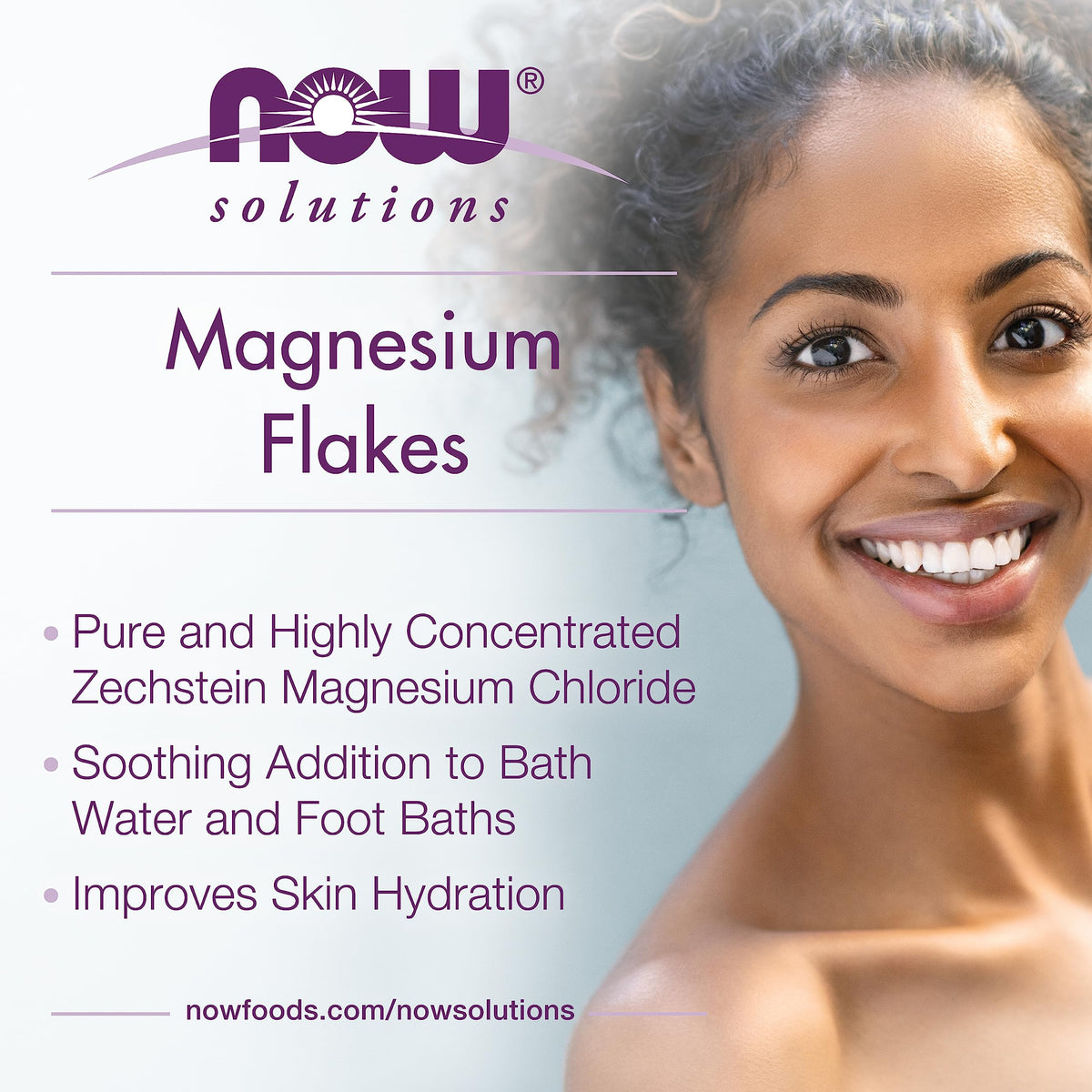 NOW Foods Solutions, Magnesium Flakes, 100% Pure, from the Ancient Seabed, Highly Concentrated, 54-Ounce