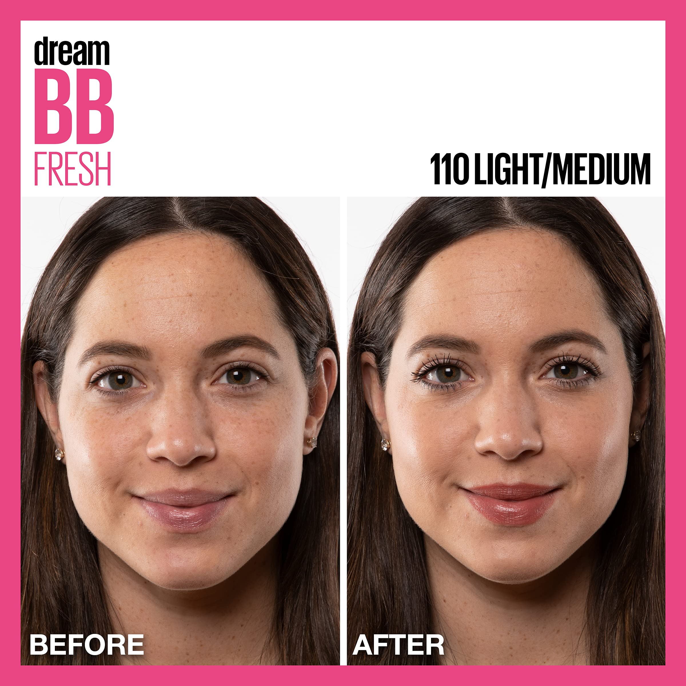 Maybelline Dream Fresh Skin Hydrating BB cream, 8-in-1 Skin Perfecting Beauty Balm with Broad Spectrum SPF 30, Sheer Tint Coverage, Oil-Free, Light/Medium, 1 Fl Oz