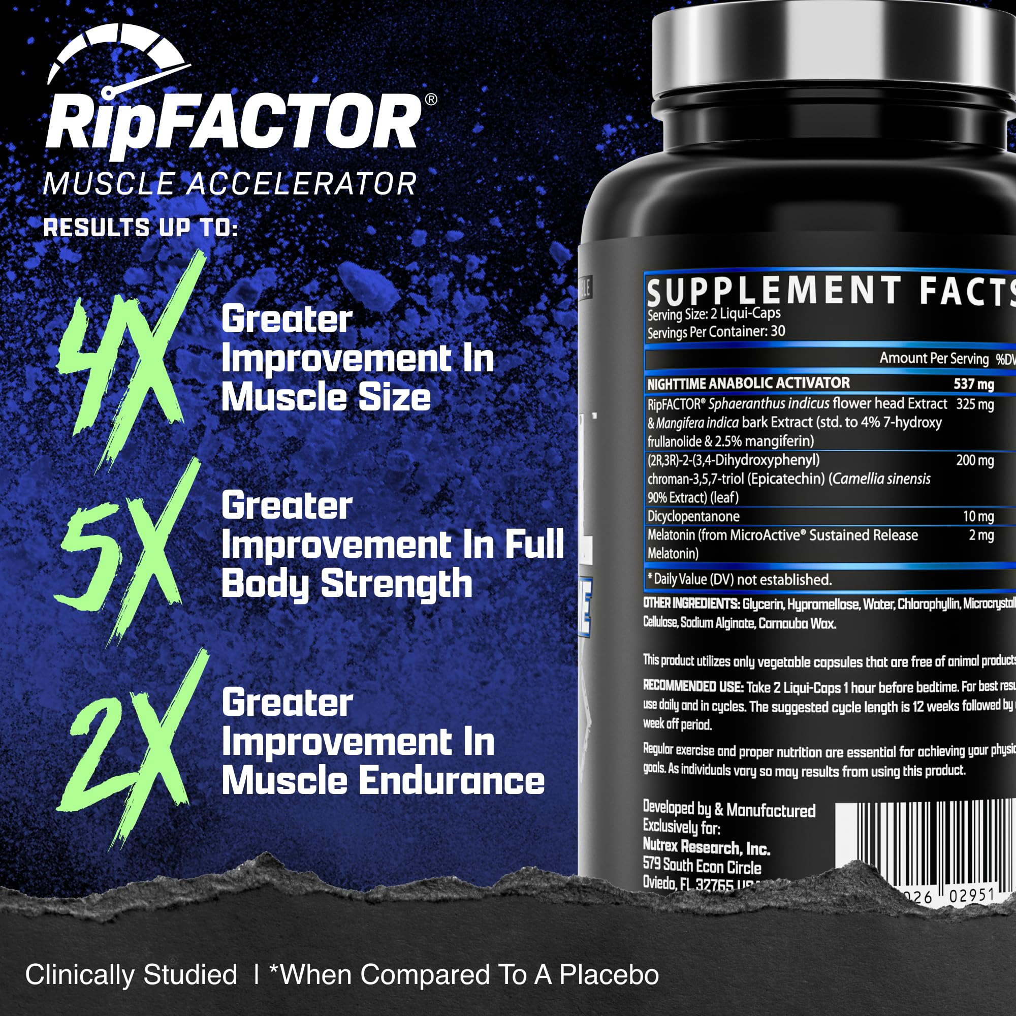 Nutrex Research Anabol Nighttime Sleep Support Supplement and Anabolic Muscle Builder for Men Post Workout Recovery Strength and Muscle Growth Capsules Count 60