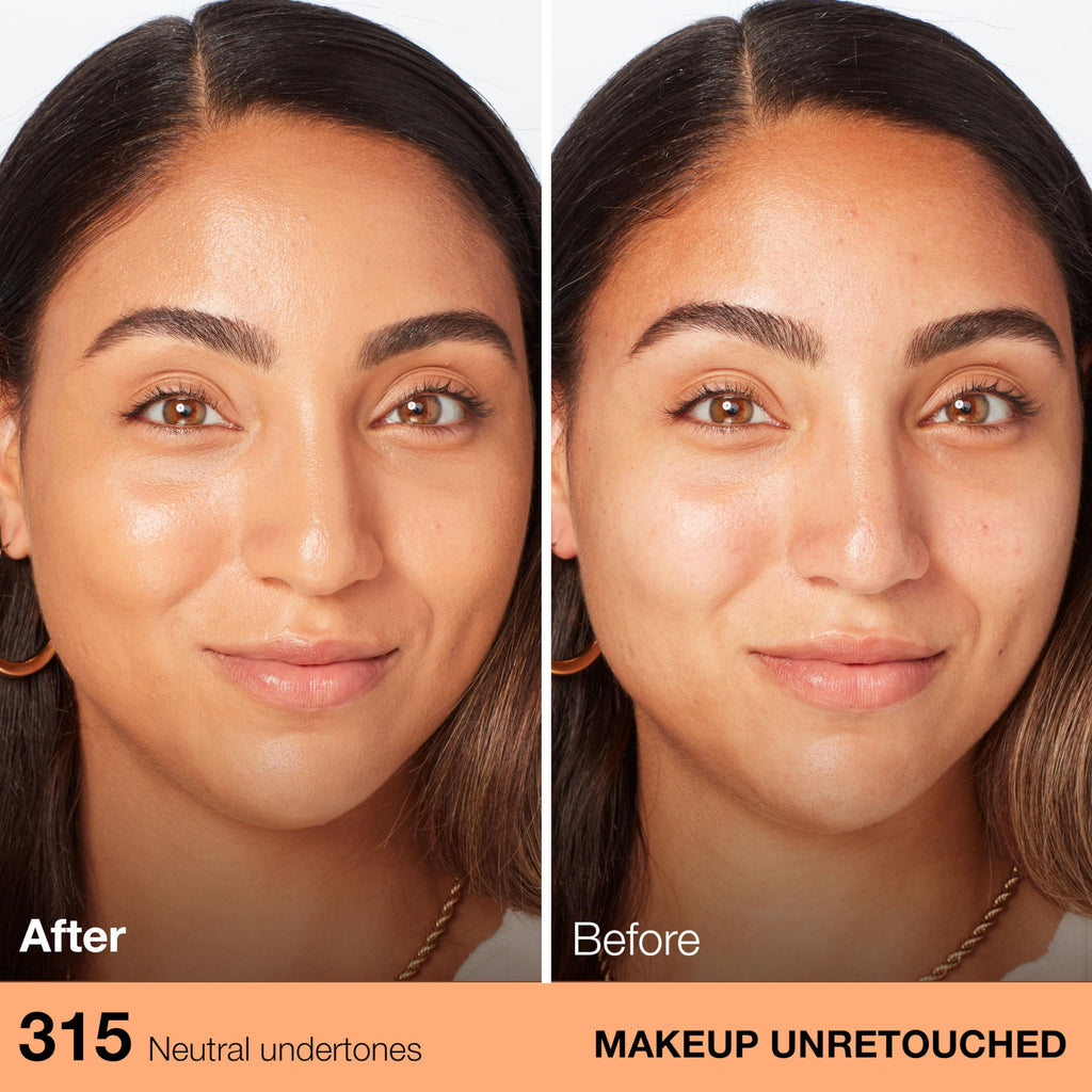 Maybelline Fit Me Dewy + Smooth Liquid Foundation Makeup, Soft Honey, 1 Count (Packaging May Vary)