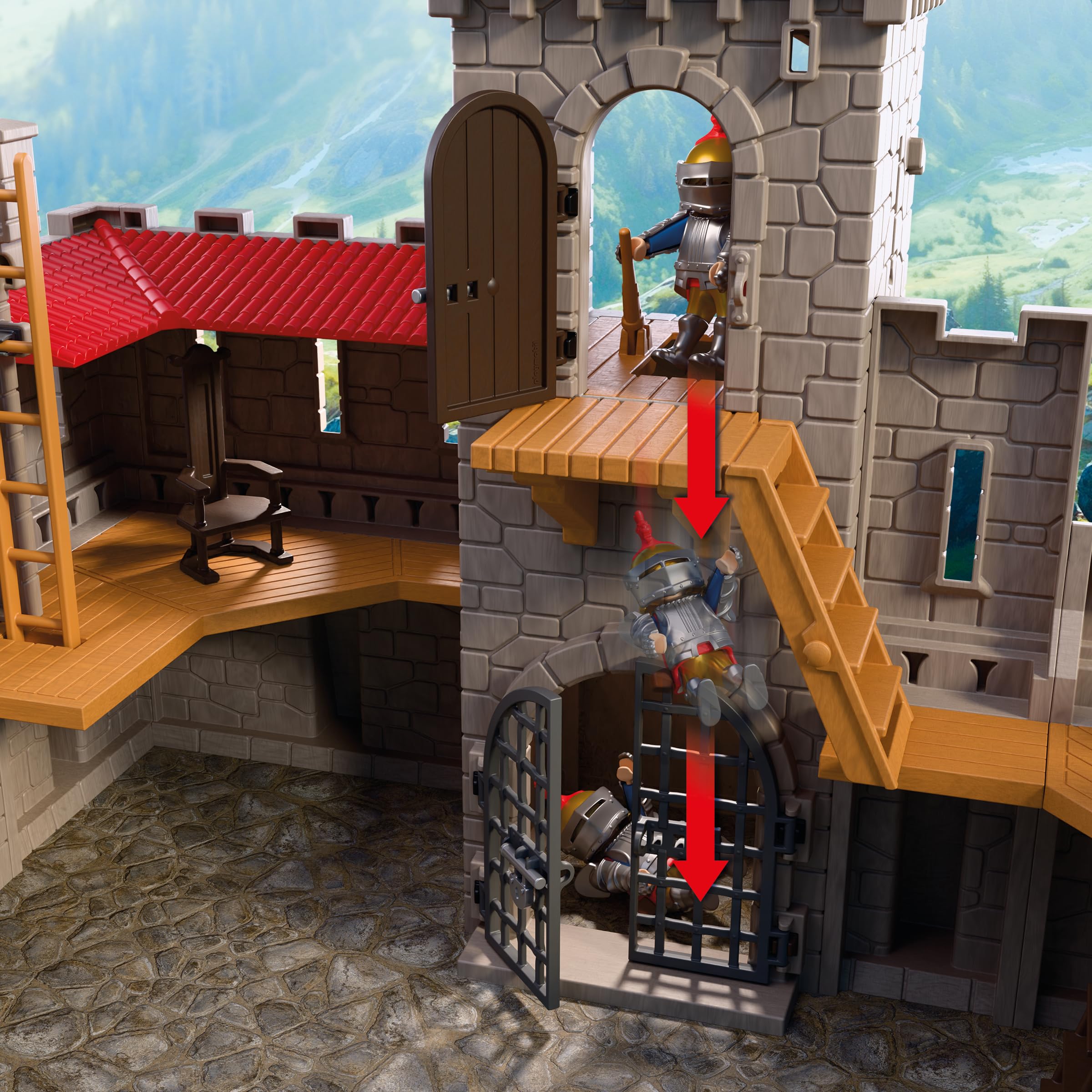 Playmobil | Knights | Large Lion Knights Castle | Castle with Drawbridge, Cannons & Trapdoor | Knights Castle Toy for Children Aged 4+ | 72112