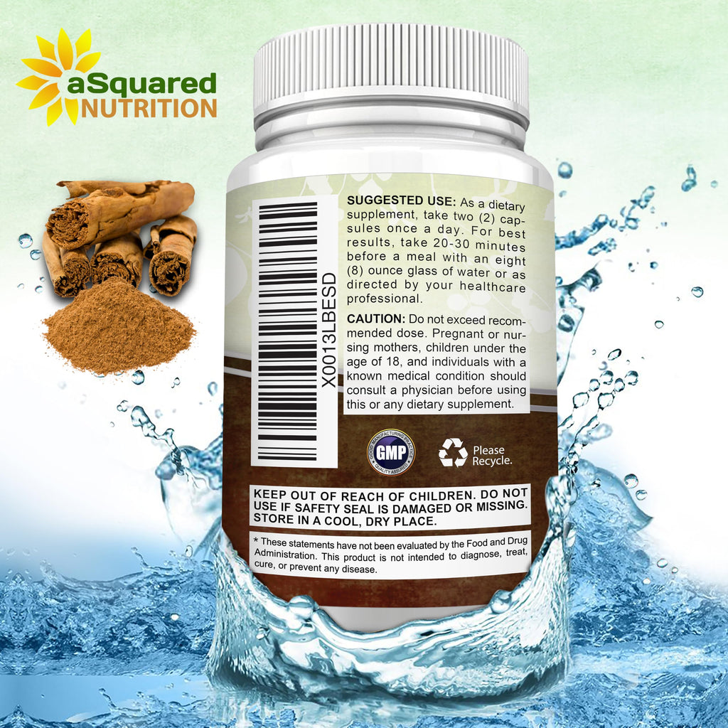 Natural Ceylon Cinnamon 1200mg Per Serving - 120 Capsules, True Cinnamon from Sri Lanka, Extract Supplement Pills Promotes Heart Health
