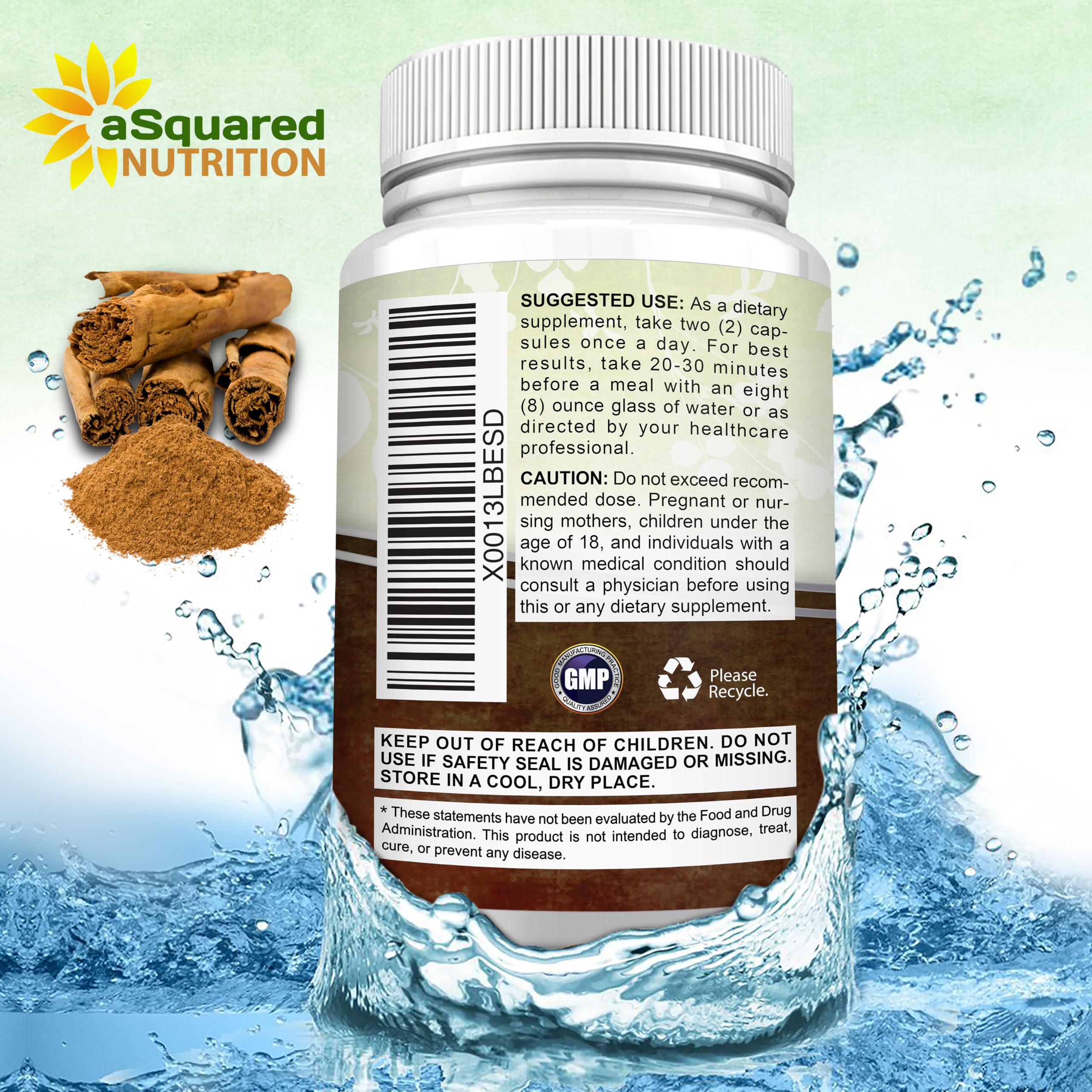 Natural Ceylon Cinnamon 1200mg Per Serving - 120 Capsules, True Cinnamon from Sri Lanka, Extract Supplement Pills Promotes Heart Health