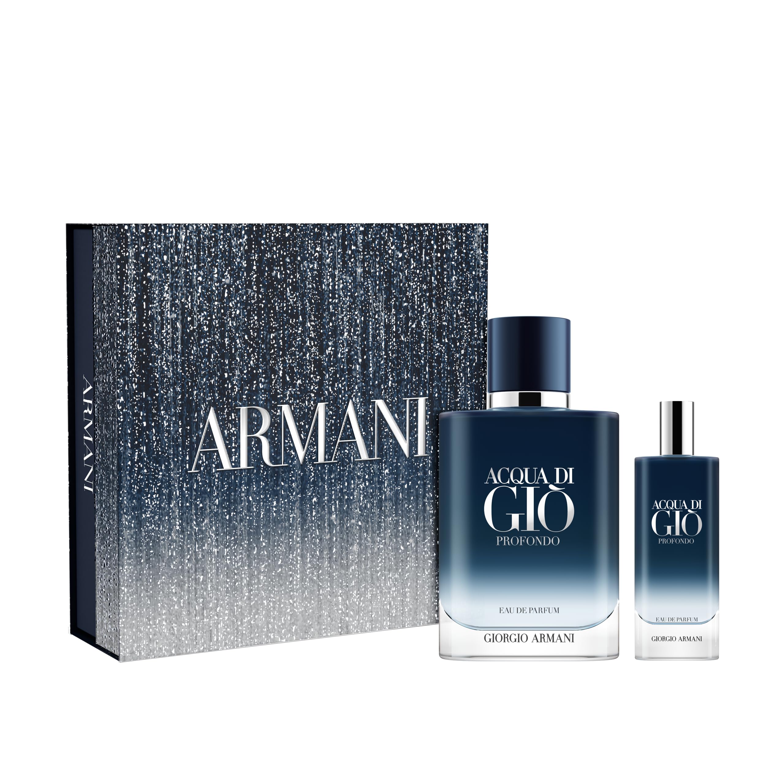 Armani Beauty– Acqua di Giò Profondo Eau de Parfum – 2-Piece Cologne Set for Men ($199 Value) – Full Size (3.4 Fl Oz) & Travel Size (0.5 Fl Oz)