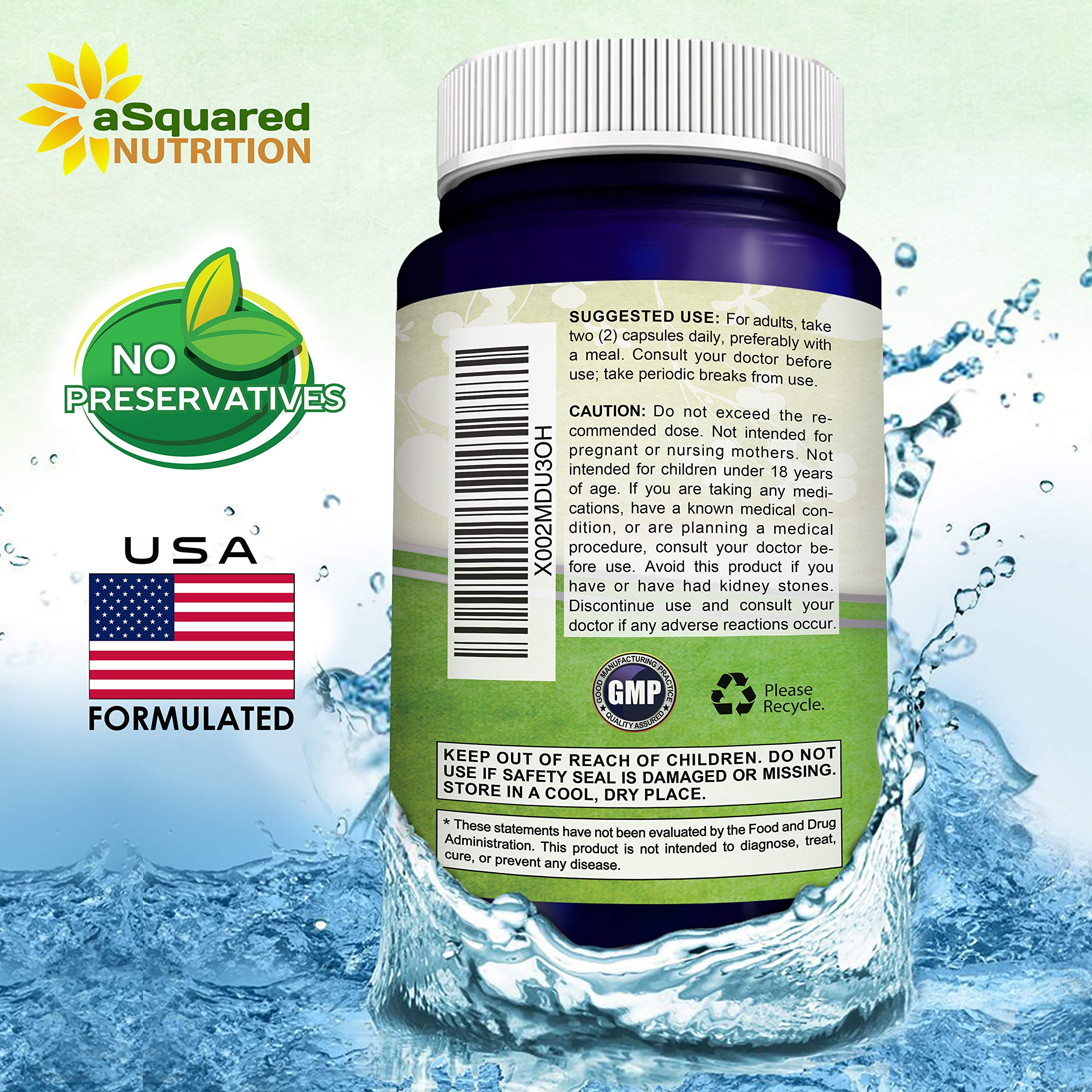 aSquared Nutrition Quercetin 1000mg with Zinc Supplement - 120 Capsules - Quercetin Dihydrate with Black Elderberry & Zinc - Max Strength Powder Complex Pills to Help Improve Immune Response