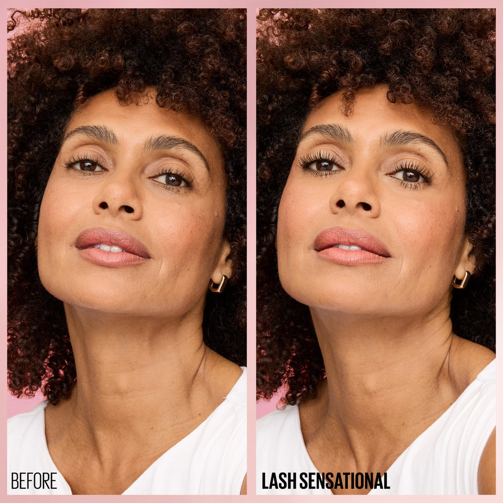 Maybelline Lash Sensational Washable Mascara, Lengthening and Volumizing for a Full Fan Effect, Blackest Black, 1 Count