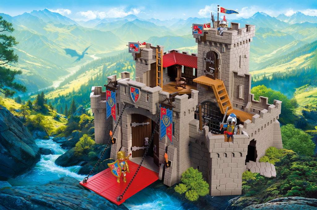 Playmobil | Knights | Large Lion Knights Castle | Castle with Drawbridge, Cannons & Trapdoor | Knights Castle Toy for Children Aged 4+ | 72112