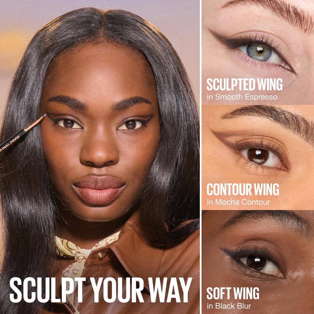 MAYBELLINE Sculpting Stix 2-in-1 Eyeliner, Dual Ended Brown Eye Liner With Up to 24HR Wear, Smudge and Sweat-Resistant Eye Makeup Formula, Smooth Espresso, 1 Count