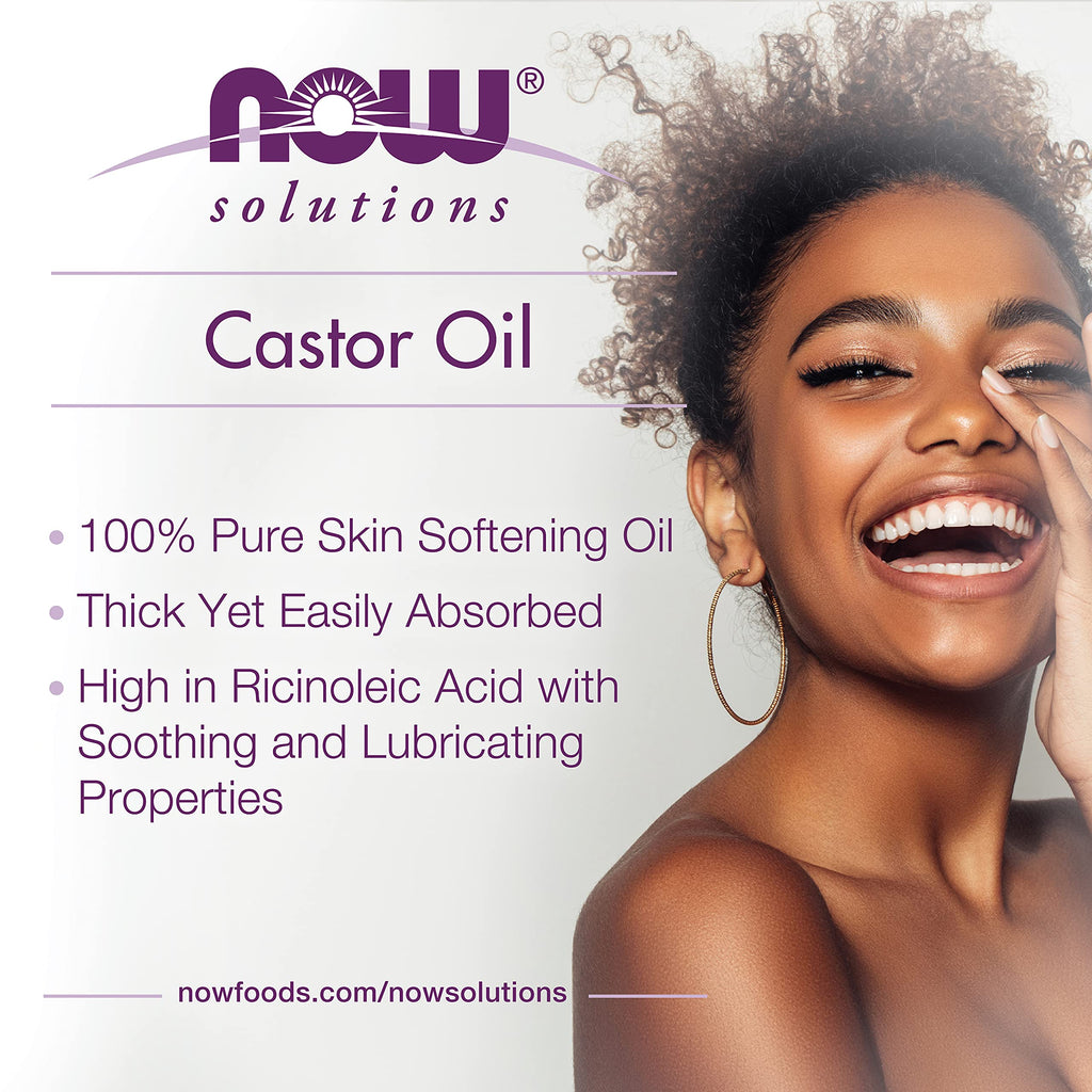 NOW Solutions, Castor Oil, Versatile Skin Care, Multi-Purpose, 4 fl. oz