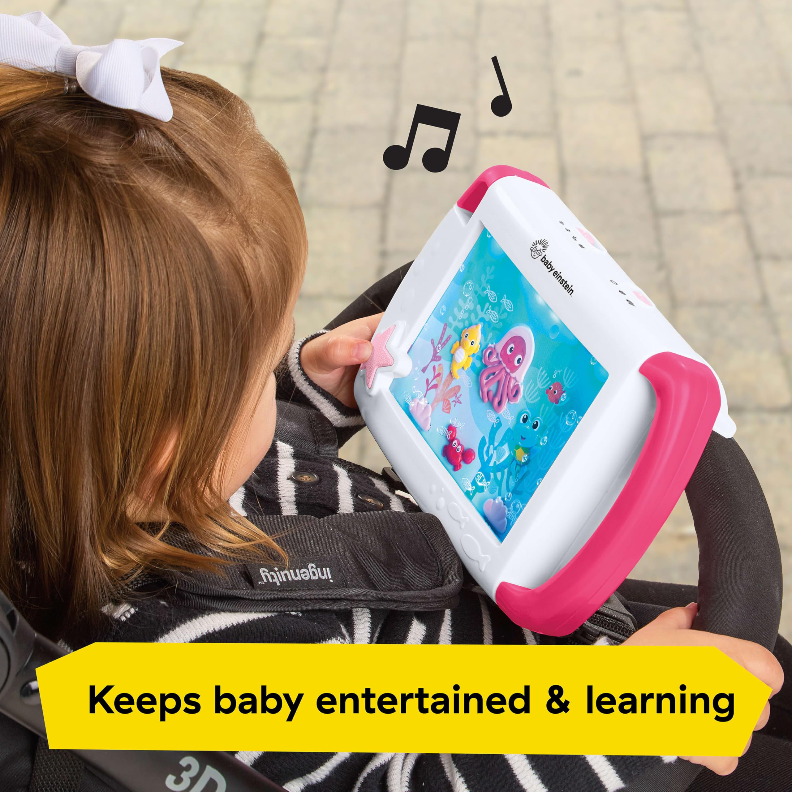 Baby Einstein On-the-Go Sea Dreams Soother, Pink, Portable Baby Sound Machine with Music & Lights, for Newborns 0+ Months